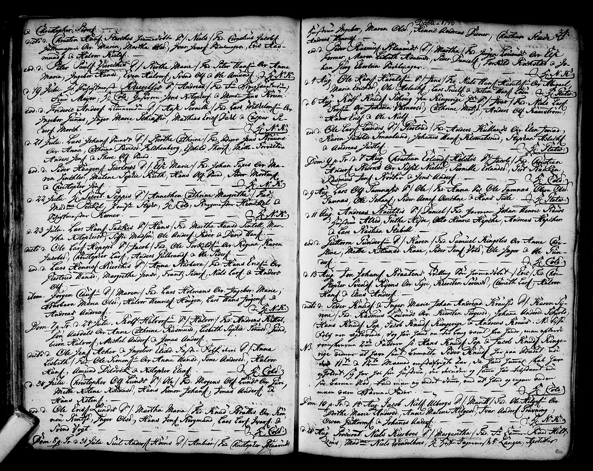Kongsberg kirkebøker, SAKO/A-22/F/Fa/L0003: Parish register (official) no. I 3, 1744-1755, p. 34