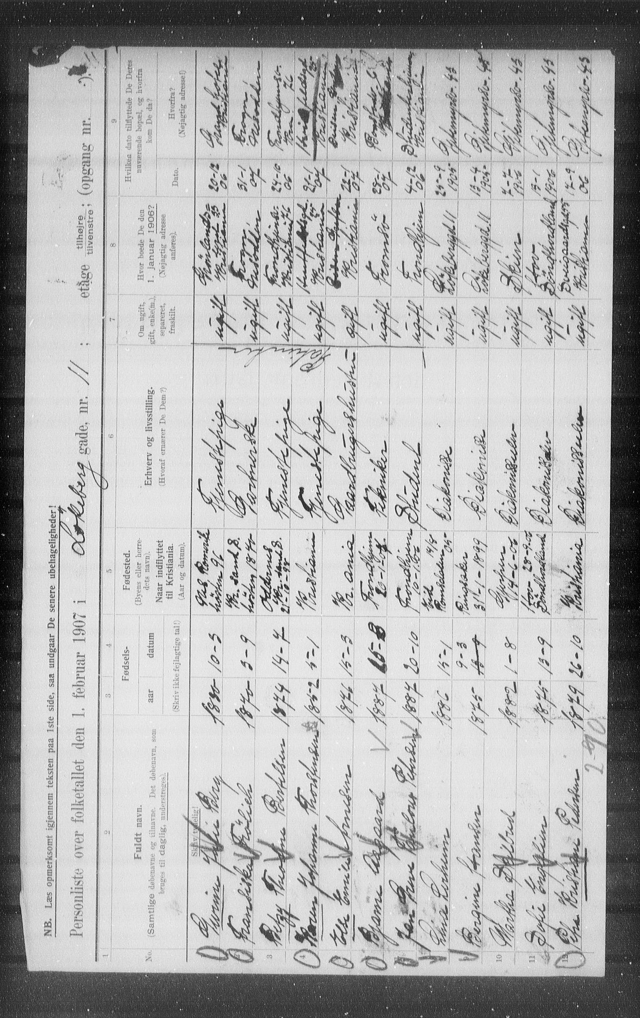 OBA, Municipal Census 1907 for Kristiania, 1907, p. 29972