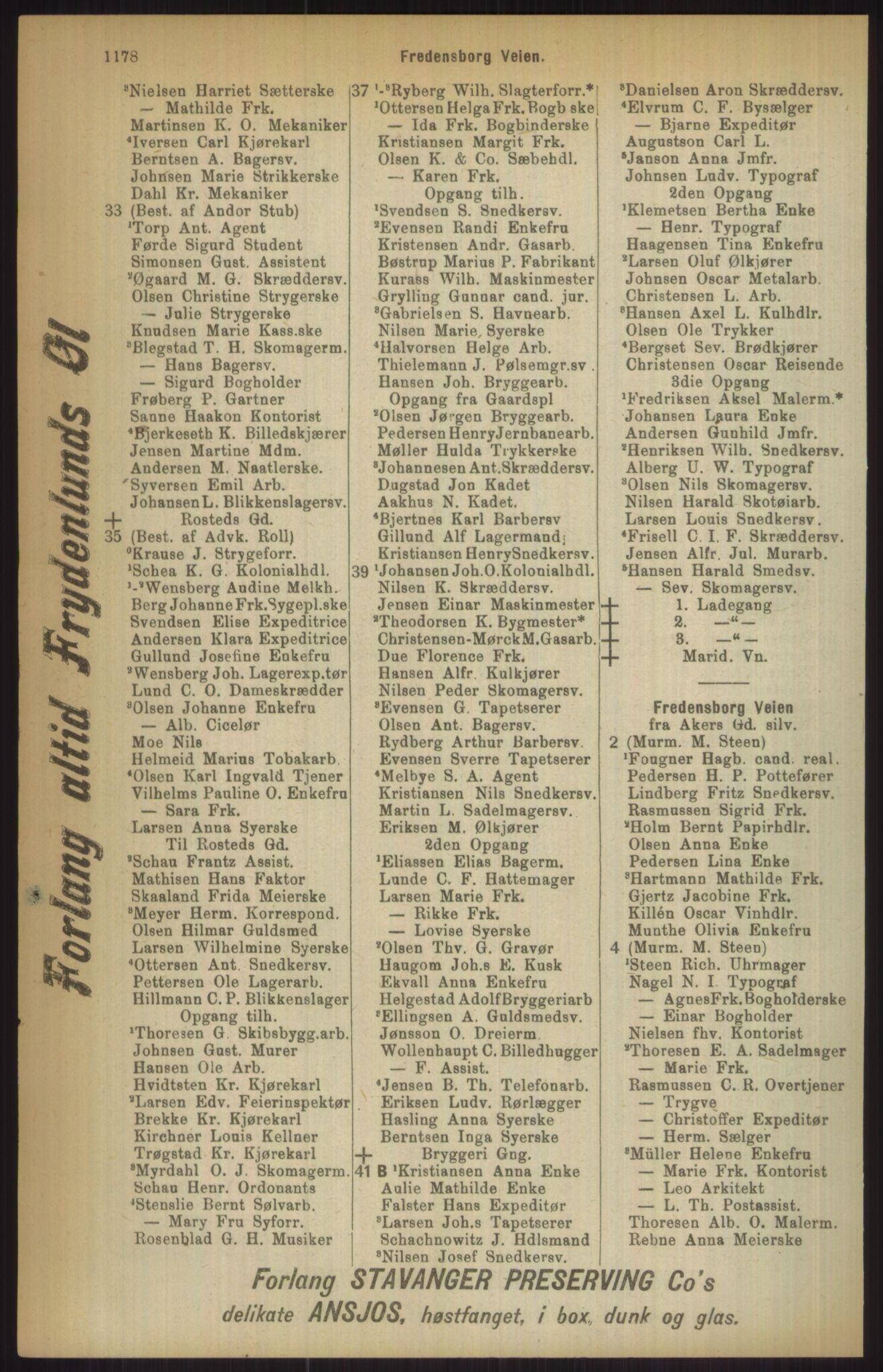 Kristiania/Oslo adressebok, PUBL/-, 1911, p. 1178