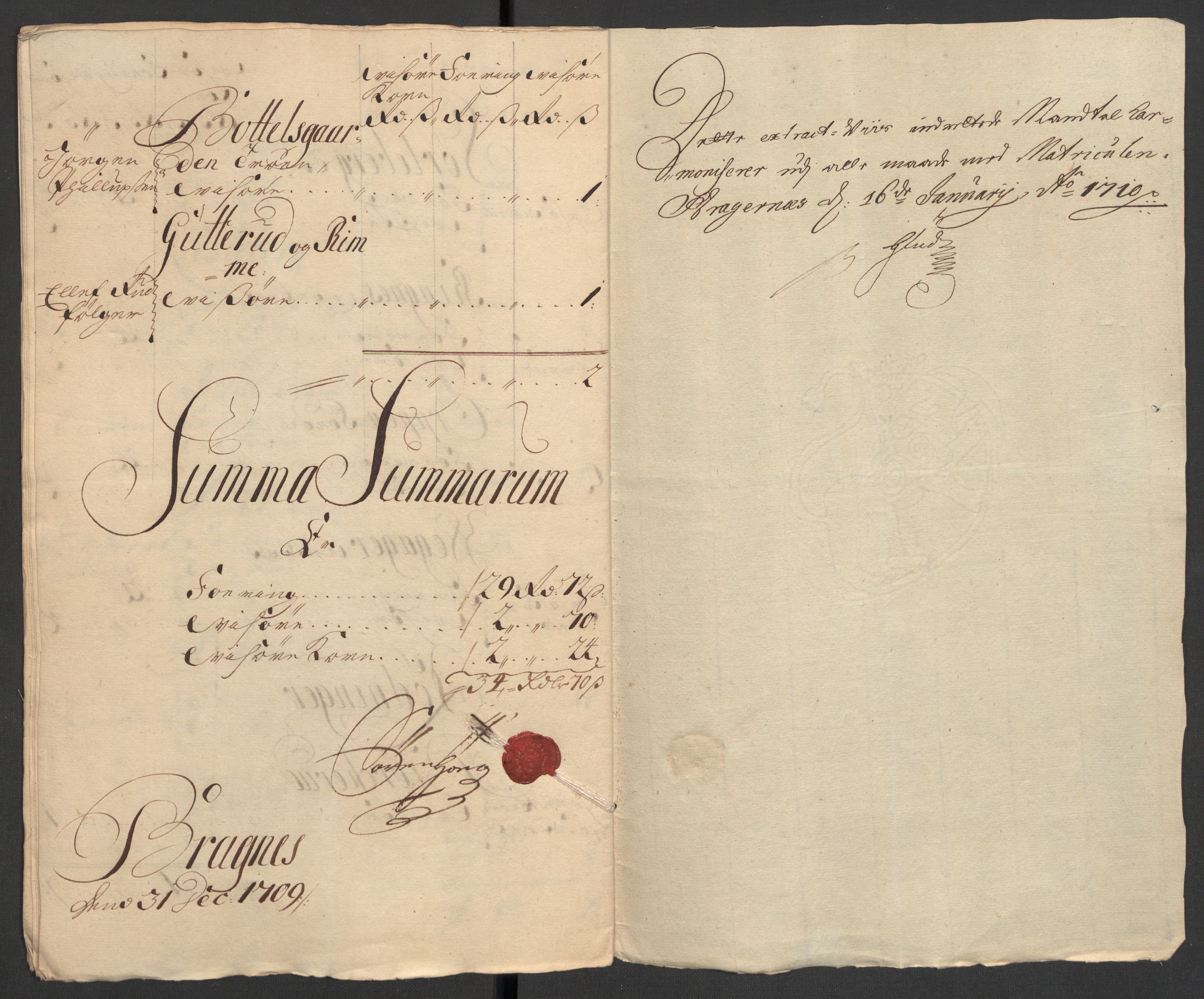 Rentekammeret inntil 1814, Reviderte regnskaper, Fogderegnskap, AV/RA-EA-4092/R31/L1703: Fogderegnskap Hurum, Røyken, Eiker, Lier og Buskerud, 1709, p. 345