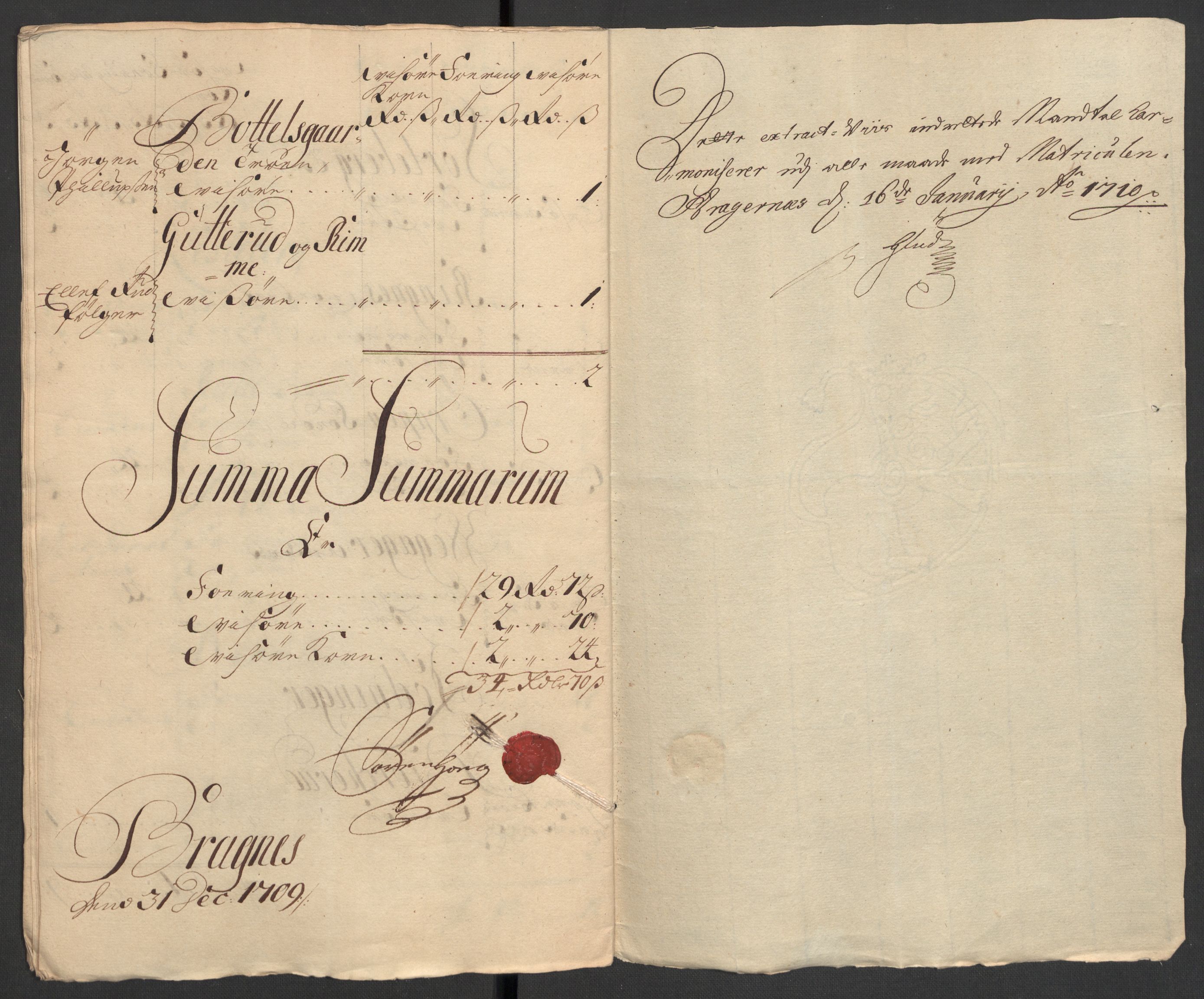 Rentekammeret inntil 1814, Reviderte regnskaper, Fogderegnskap, RA/EA-4092/R31/L1703: Fogderegnskap Hurum, Røyken, Eiker, Lier og Buskerud, 1709, p. 345