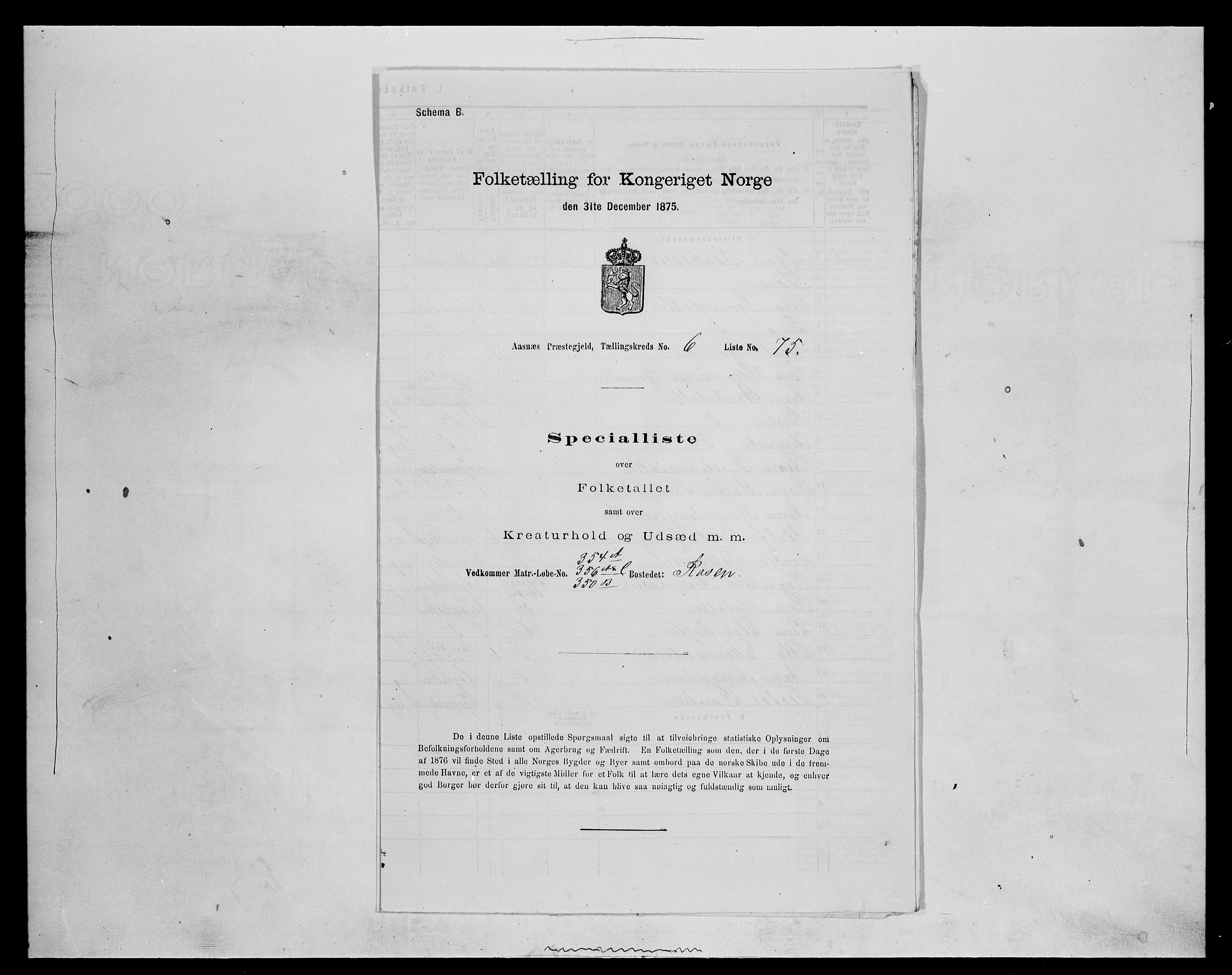 SAH, 1875 census for 0425P Åsnes, 1875, p. 964