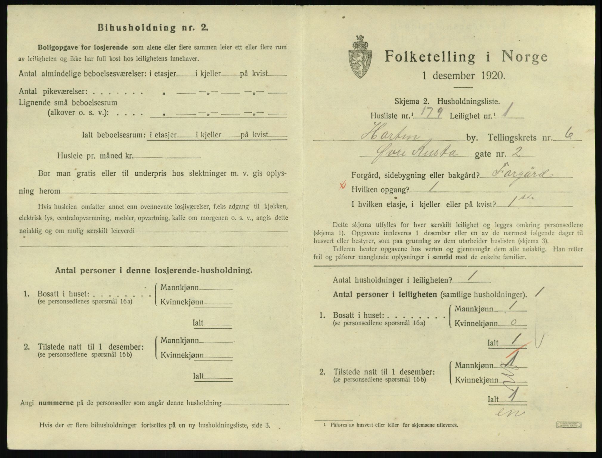 SAKO, 1920 census for Horten, 1920, p. 7083