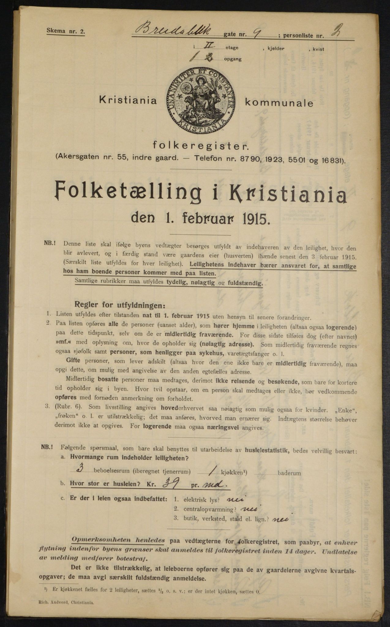 OBA, Municipal Census 1915 for Kristiania, 1915, p. 8014