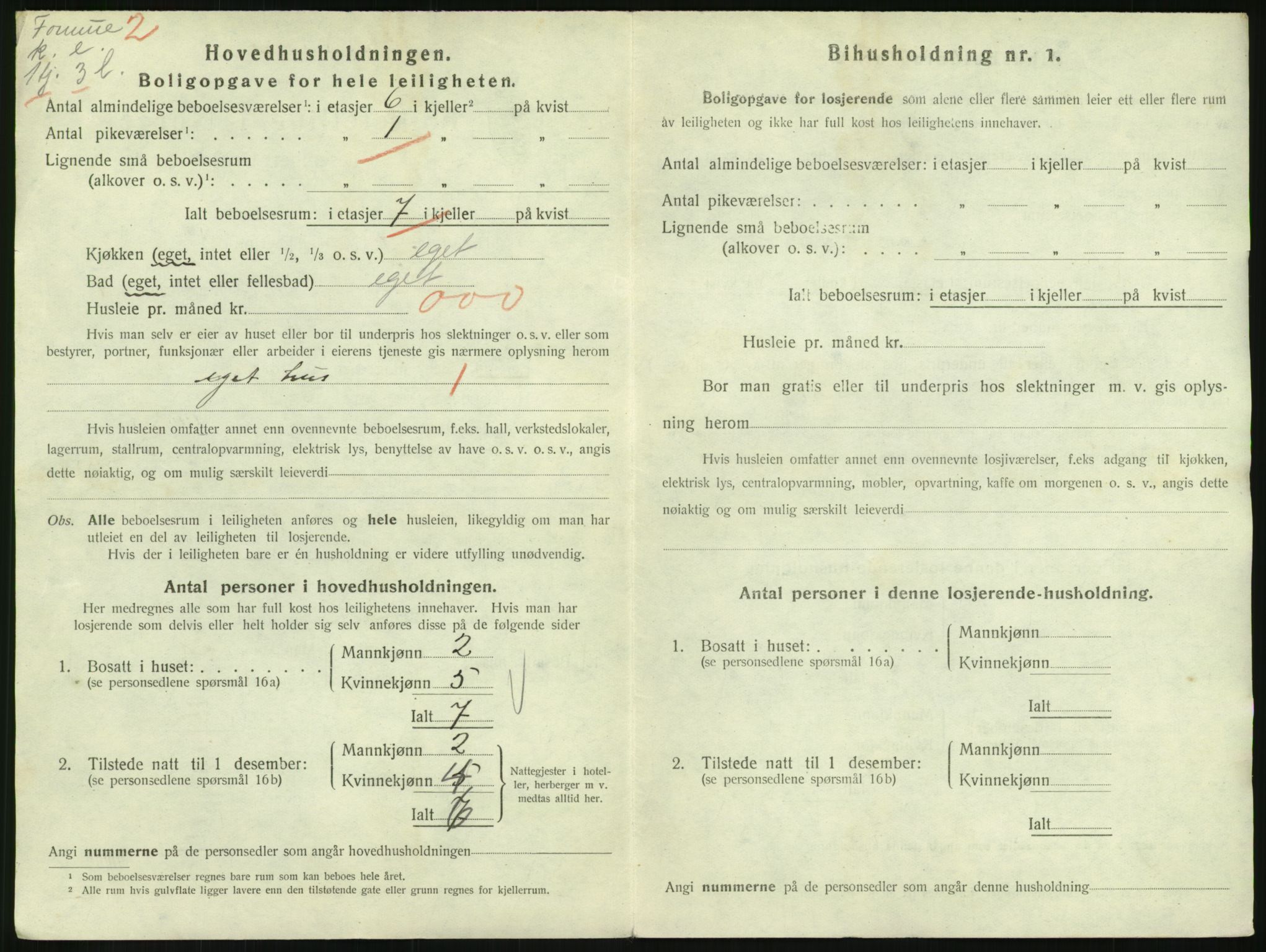 SAH, 1920 census for Lillehammer, 1920, p. 1335