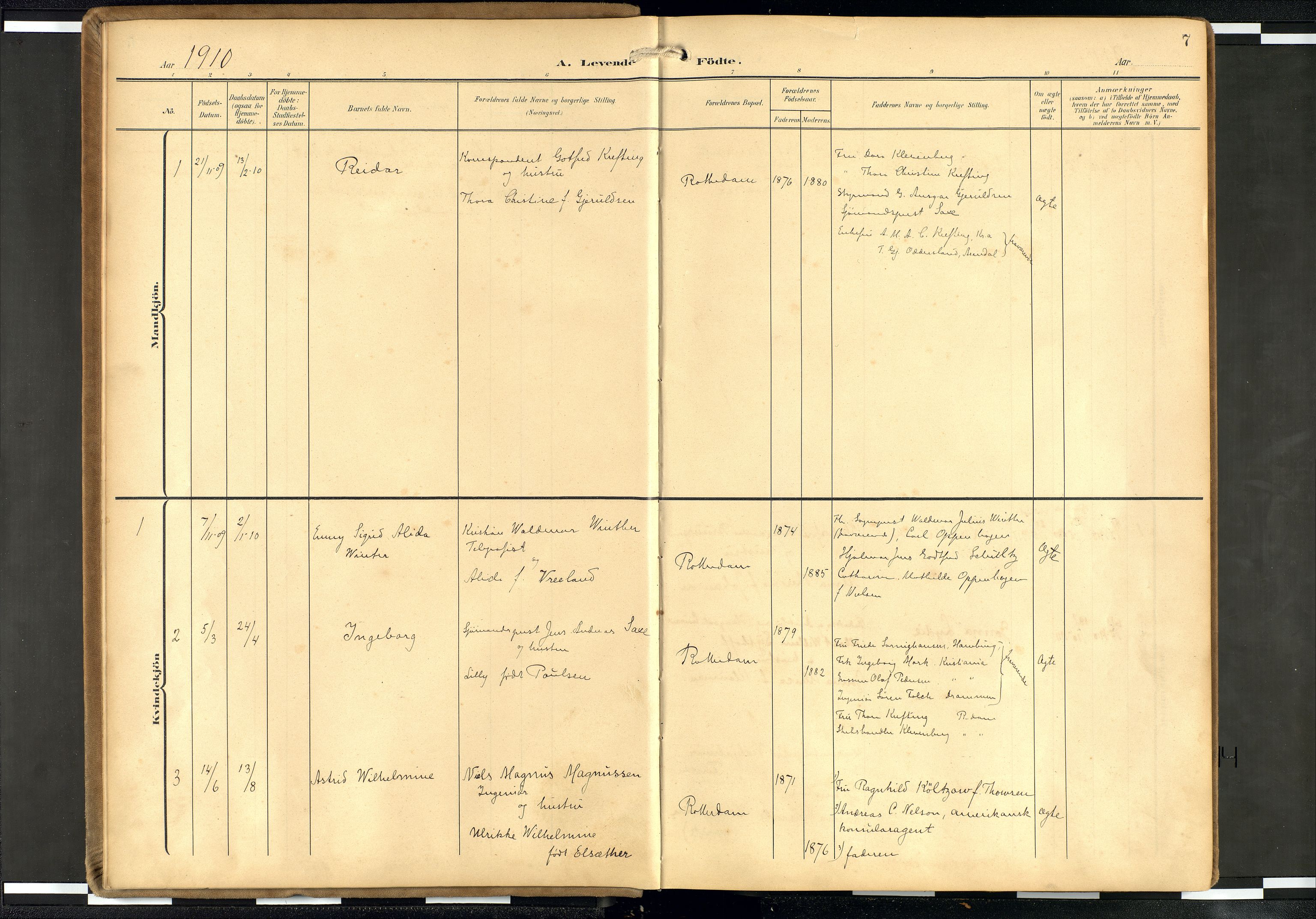 Den norske sjømannsmisjon i utlandet/Hollandske havner (Amsterdam-Rotterdam-Europort), AV/SAB-SAB/PA-0106/H/Ha/Haa/L0003: Parish register (official) no. A 3, 1908-1927, p. 6b-7a