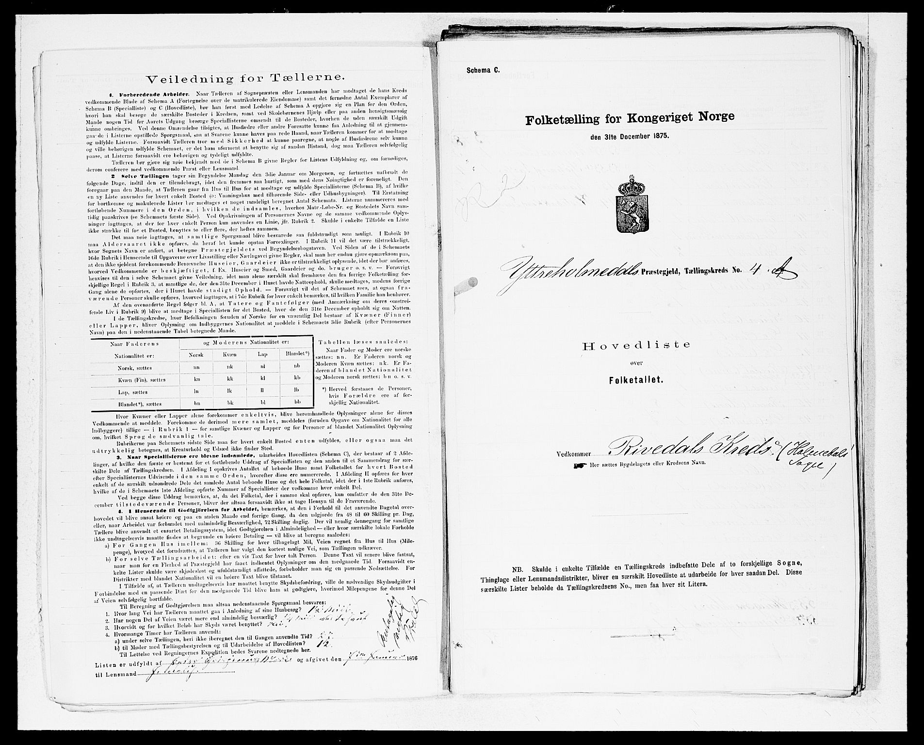 SAB, 1875 census for 1429P Ytre Holmedal, 1875, p. 8