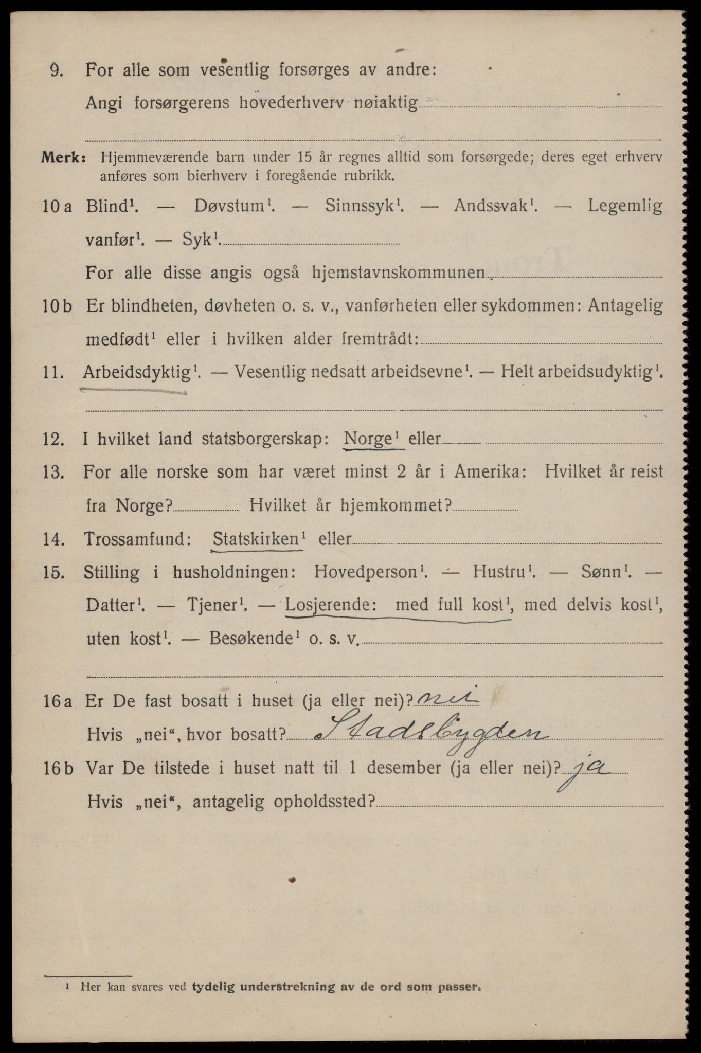 SAT, 1920 census for Trondheim, 1920, p. 82873