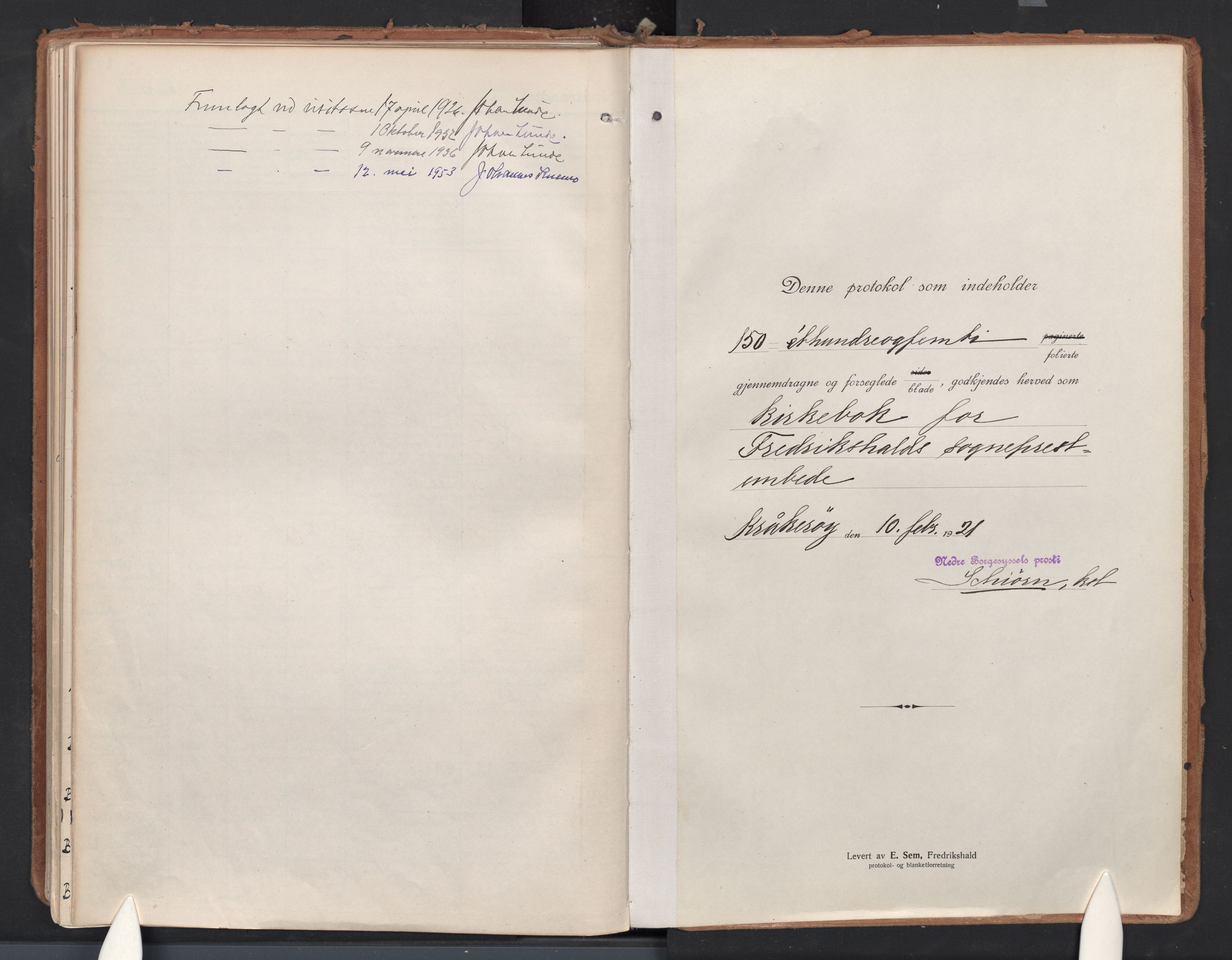 Halden prestekontor Kirkebøker, SAO/A-10909/F/Fa/L0017: Parish register (official) no. I 17, 1921-1945