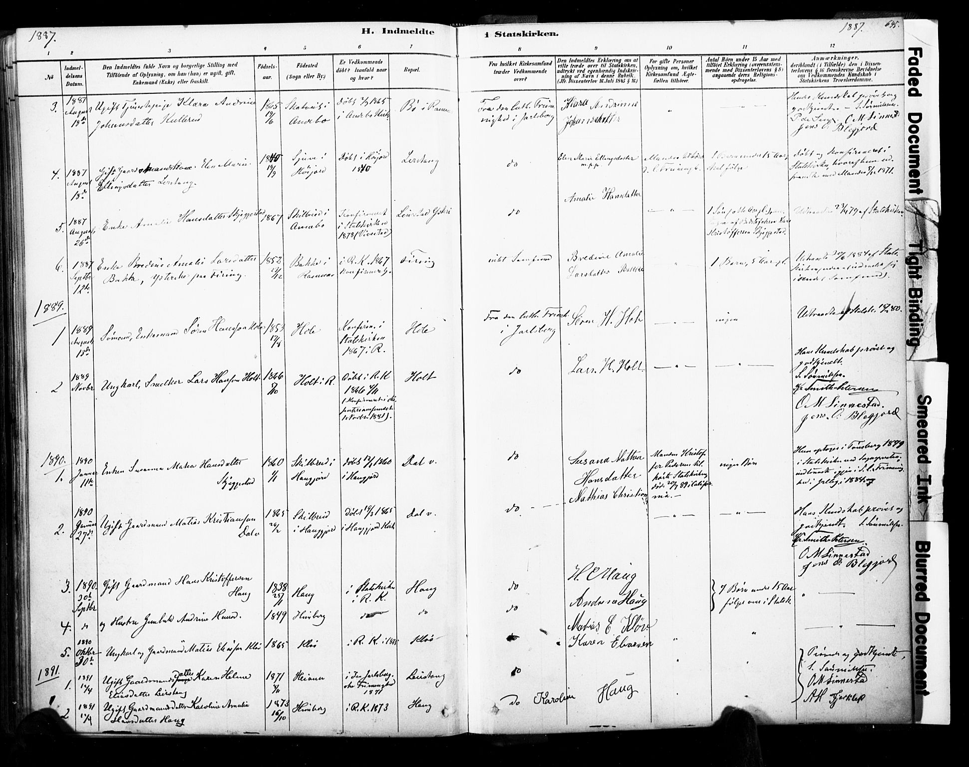 Ramnes kirkebøker, AV/SAKO-A-314/F/Fa/L0007: Parish register (official) no. I 7, 1878-1895, p. 644-645