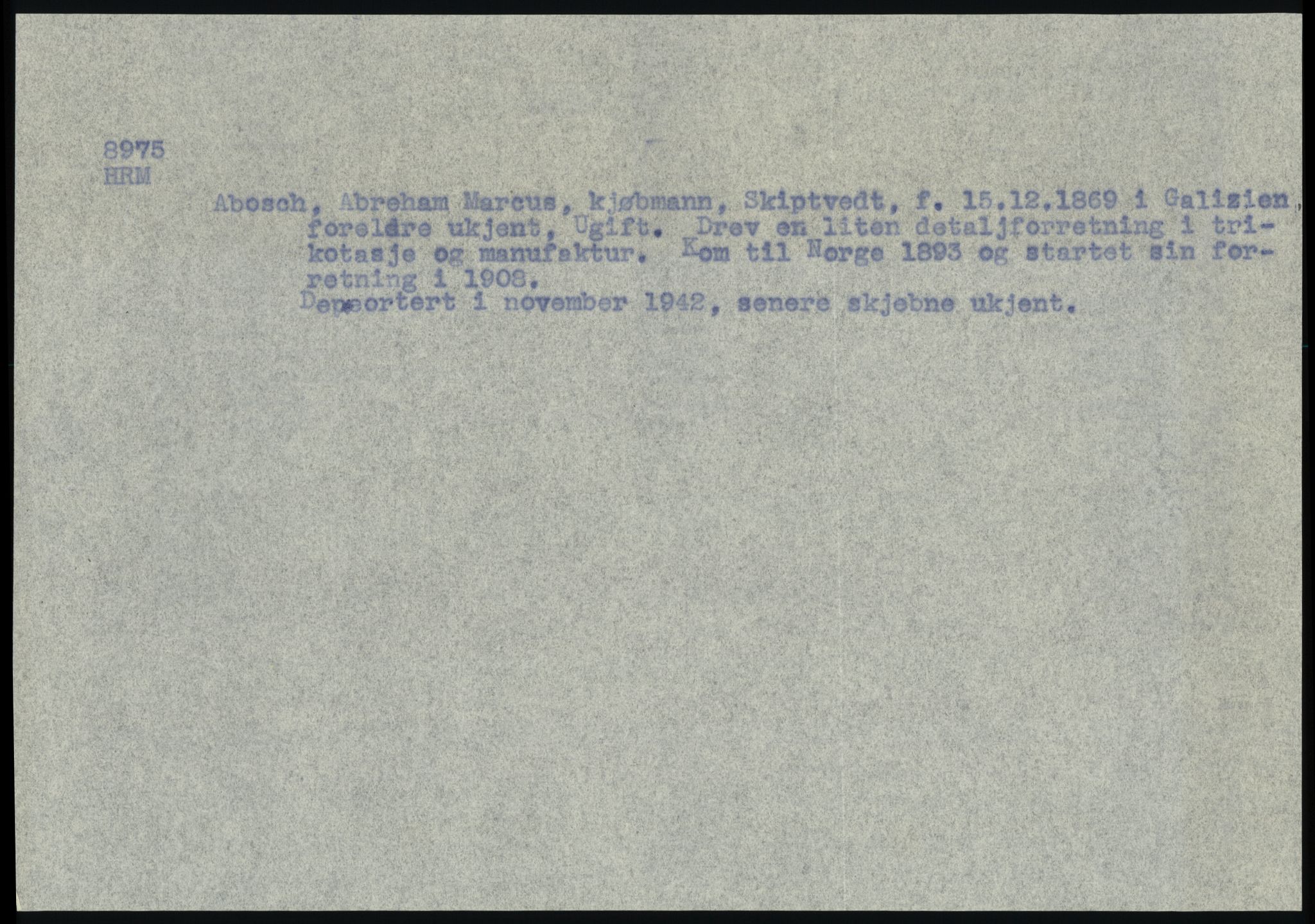 Sosialdepartementet, Våre Falne, RA/S-1708/E/Ee/L0025: Personmapper: Abelsen 01 - Amundsen, H. 65, 1945-1951, p. 59
