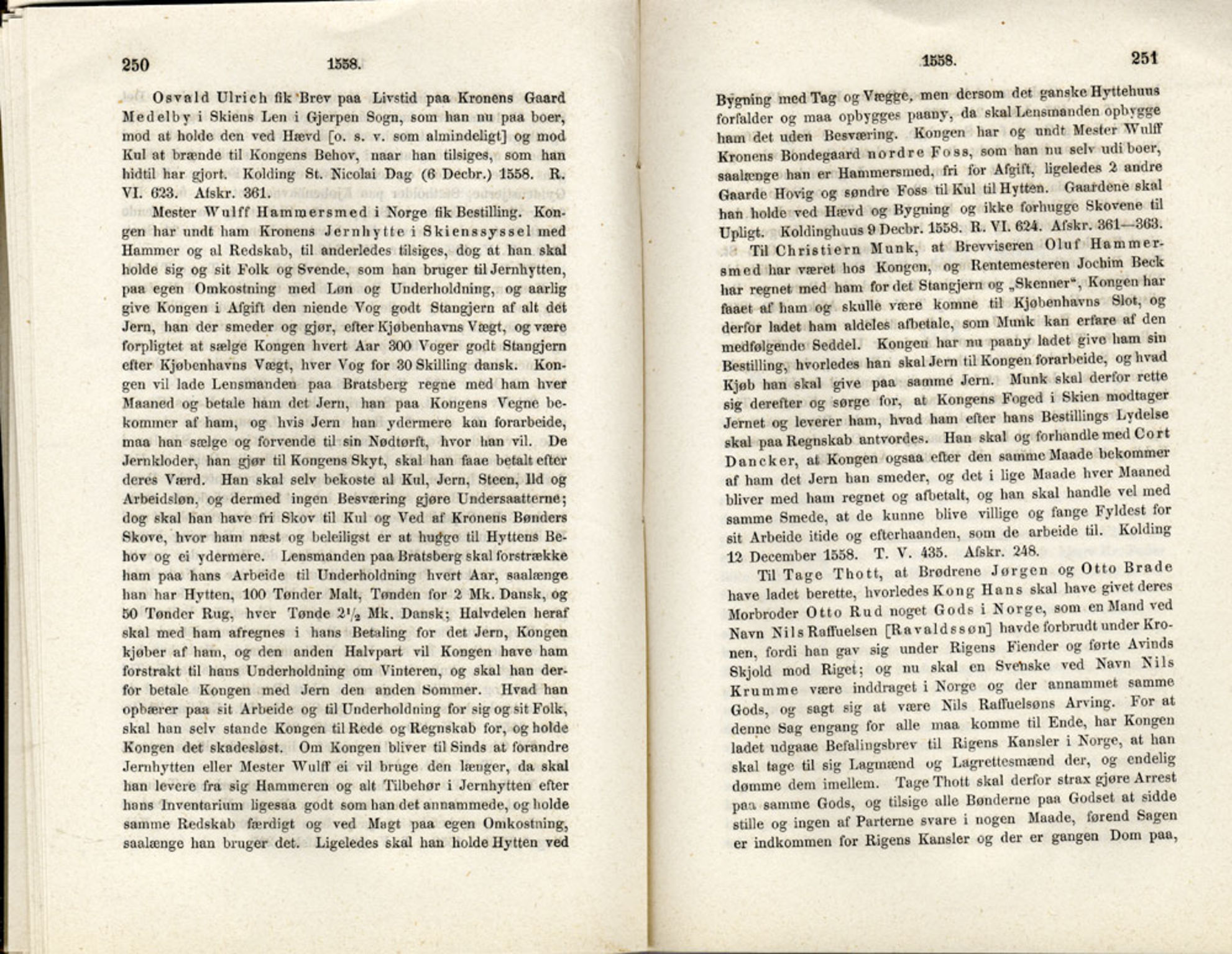 Publikasjoner utgitt av Det Norske Historiske Kildeskriftfond, PUBL/-/-/-: Norske Rigs-Registranter, bind 1, 1523-1571, p. 250-251