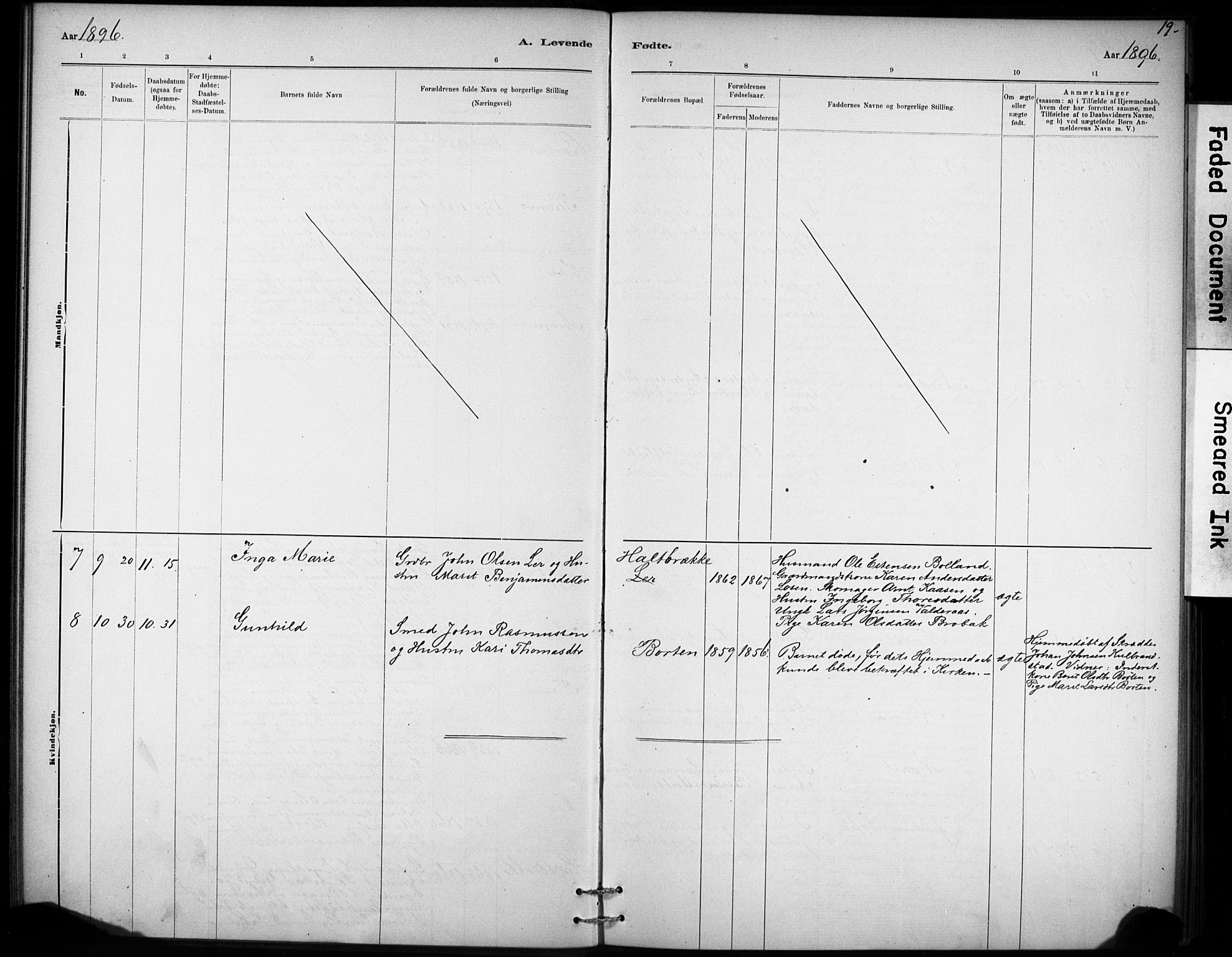 Ministerialprotokoller, klokkerbøker og fødselsregistre - Sør-Trøndelag, AV/SAT-A-1456/693/L1119: Parish register (official) no. 693A01, 1887-1905, p. 19