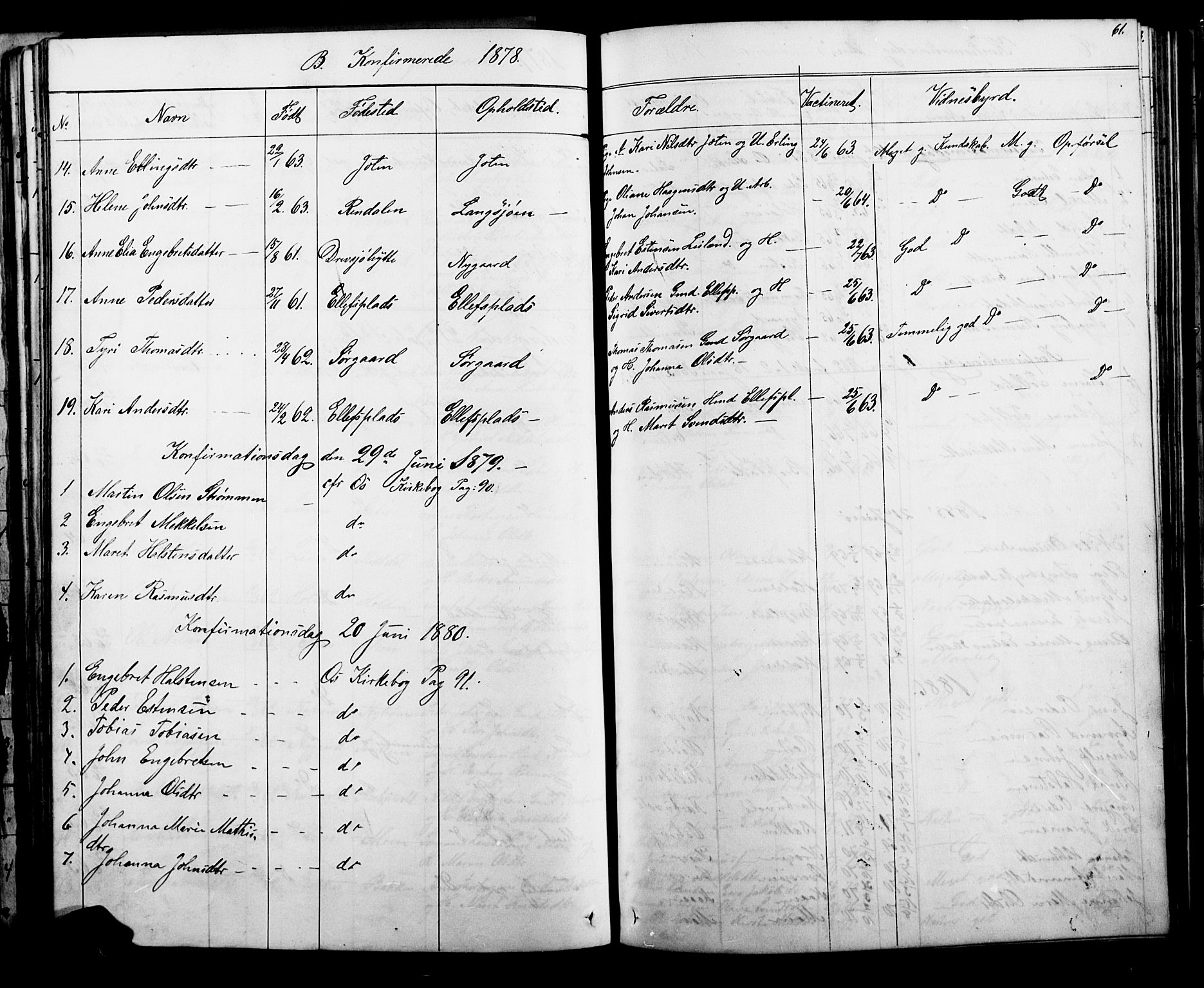 Tolga prestekontor, AV/SAH-PREST-062/L/L0006: Parish register (copy) no. 6, 1864-1894, p. 61