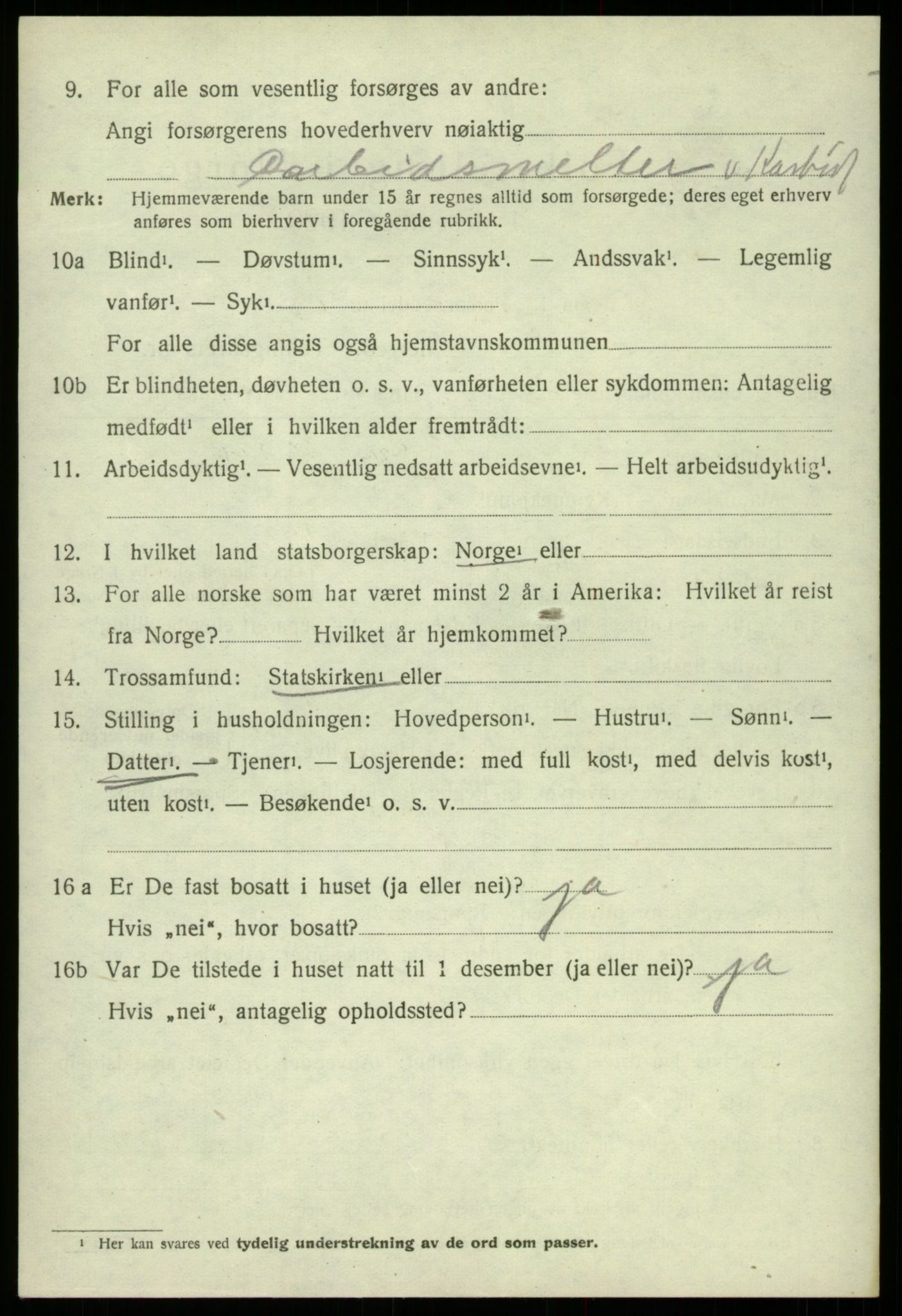 SAB, 1920 census for Odda, 1920, p. 4682