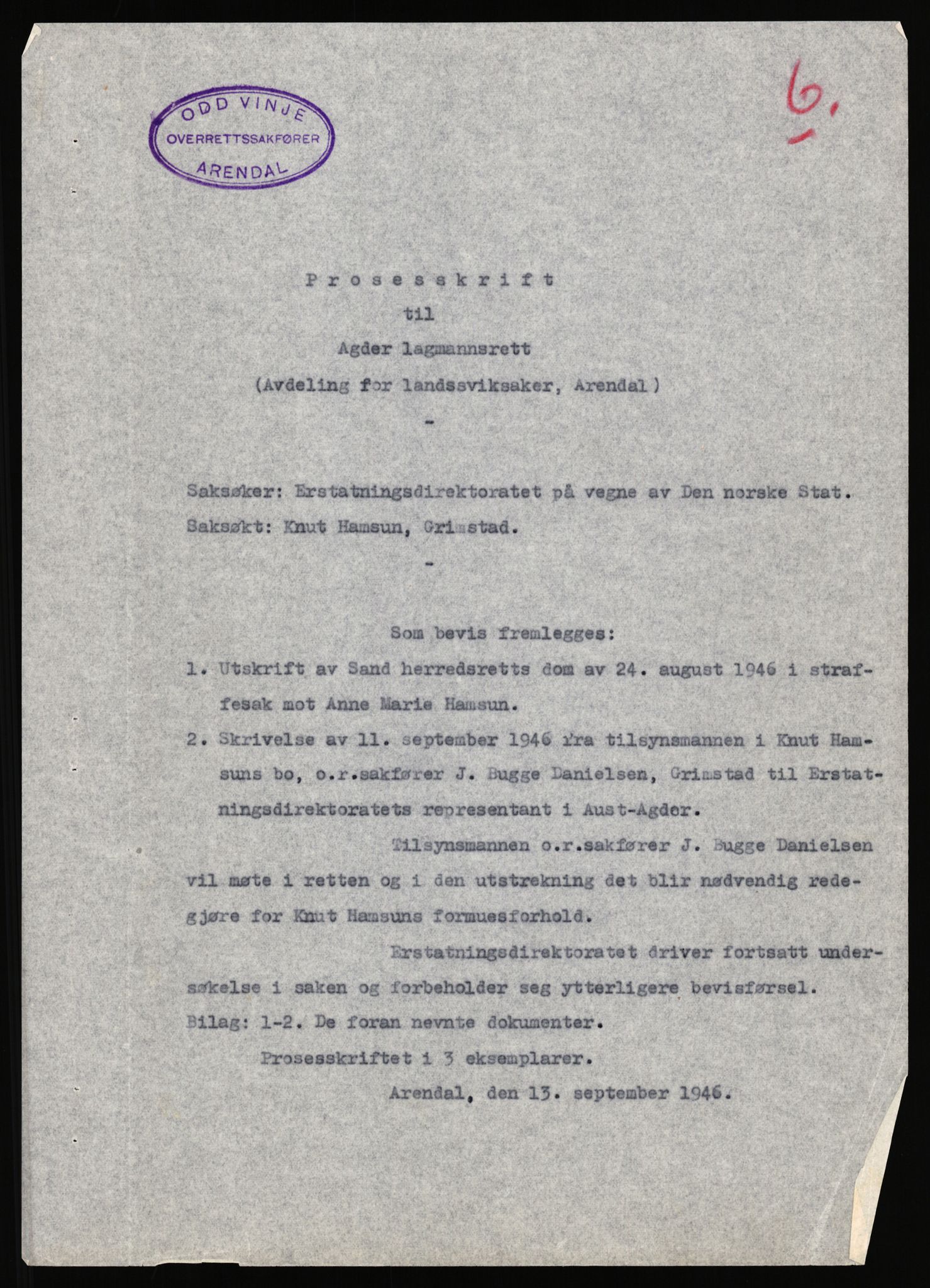 Landssvikarkivet, Arendal politikammer, AV/RA-S-3138-25/D/Dc, 1945-1951, p. 692