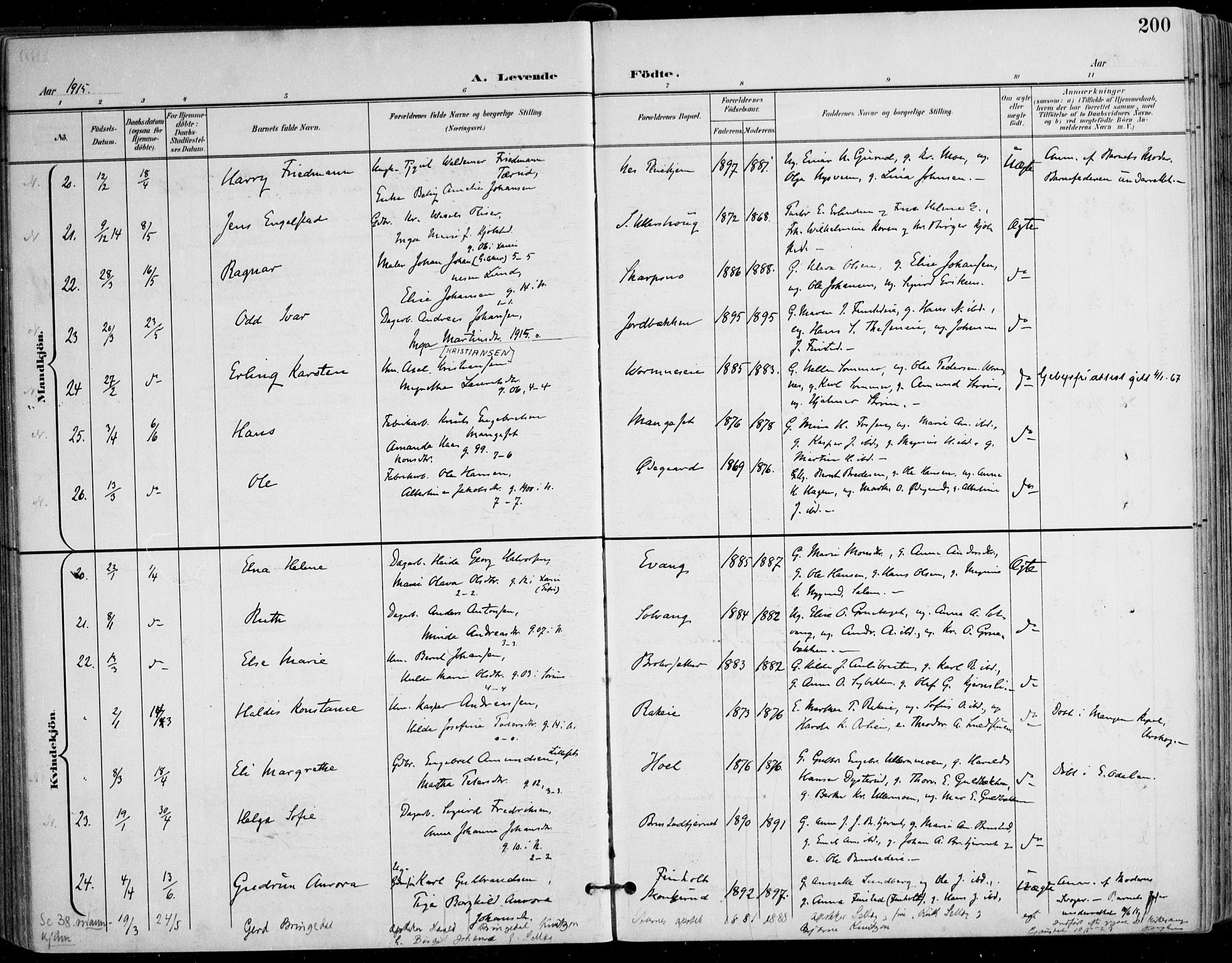 Nes prestekontor Kirkebøker, AV/SAO-A-10410/F/Fa/L0011: Parish register (official) no. I 11, 1899-1918, p. 200