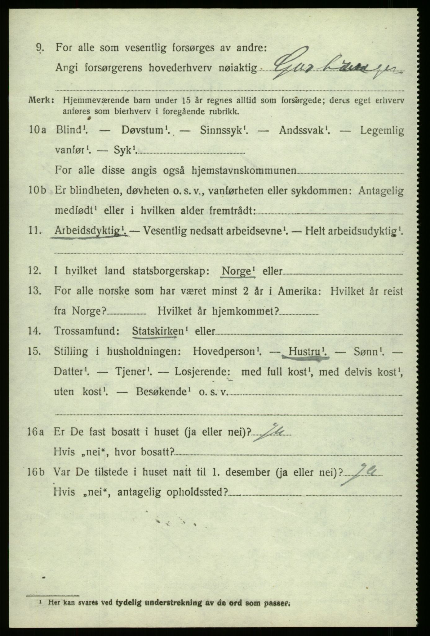 SAB, 1920 census for Haus, 1920, p. 7392