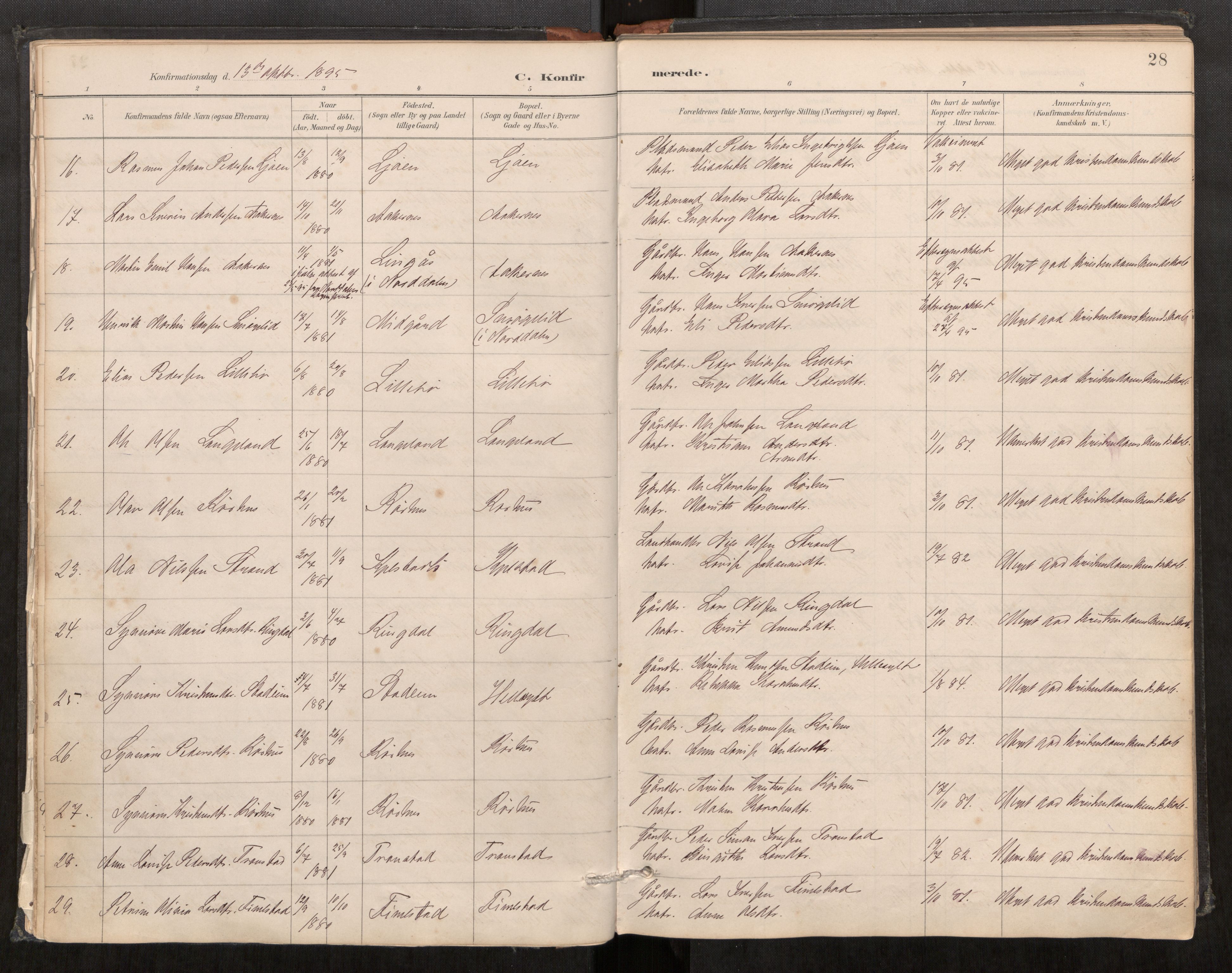 Sunnylven sokneprestkontor, AV/SAT-A-1007: Parish register (official) no. 517A09, 1887-1910, p. 28