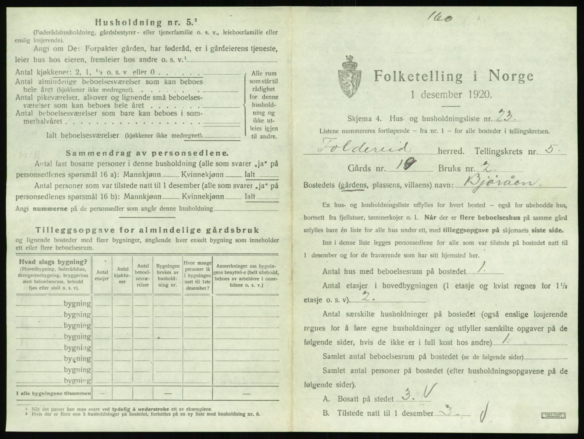 SAT, 1920 census for Foldereid, 1920, p. 352