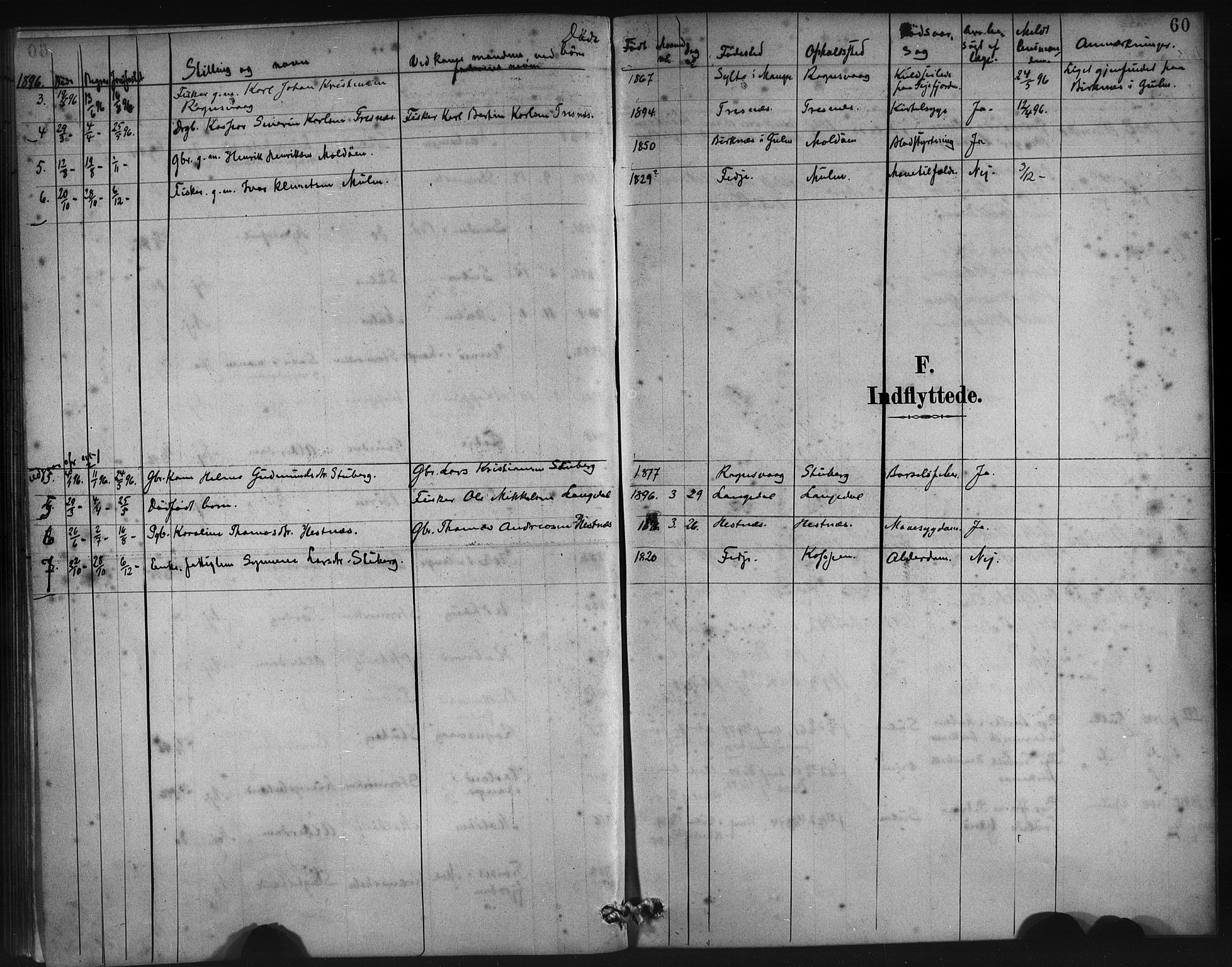 Lindås Sokneprestembete, SAB/A-76701/H/Haa: Parish register (official) no. D 1, 1886-1896, p. 60