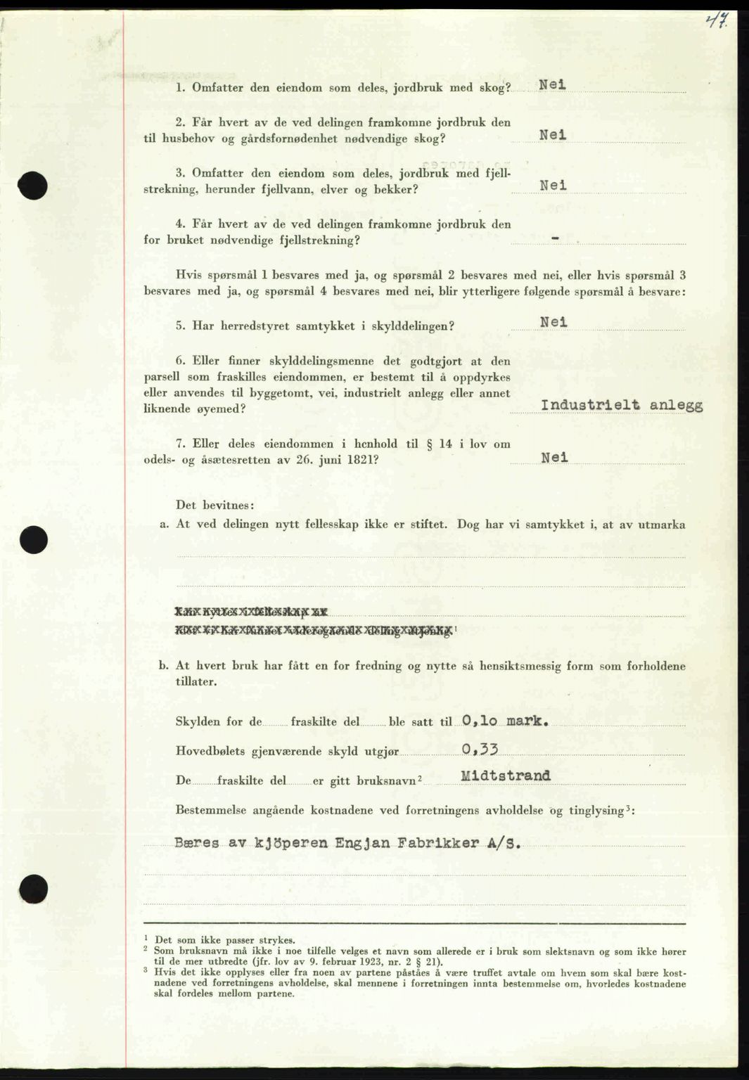 Nordmøre sorenskriveri, AV/SAT-A-4132/1/2/2Ca: Mortgage book no. A112, 1949-1949, Diary no: : 2076/1949