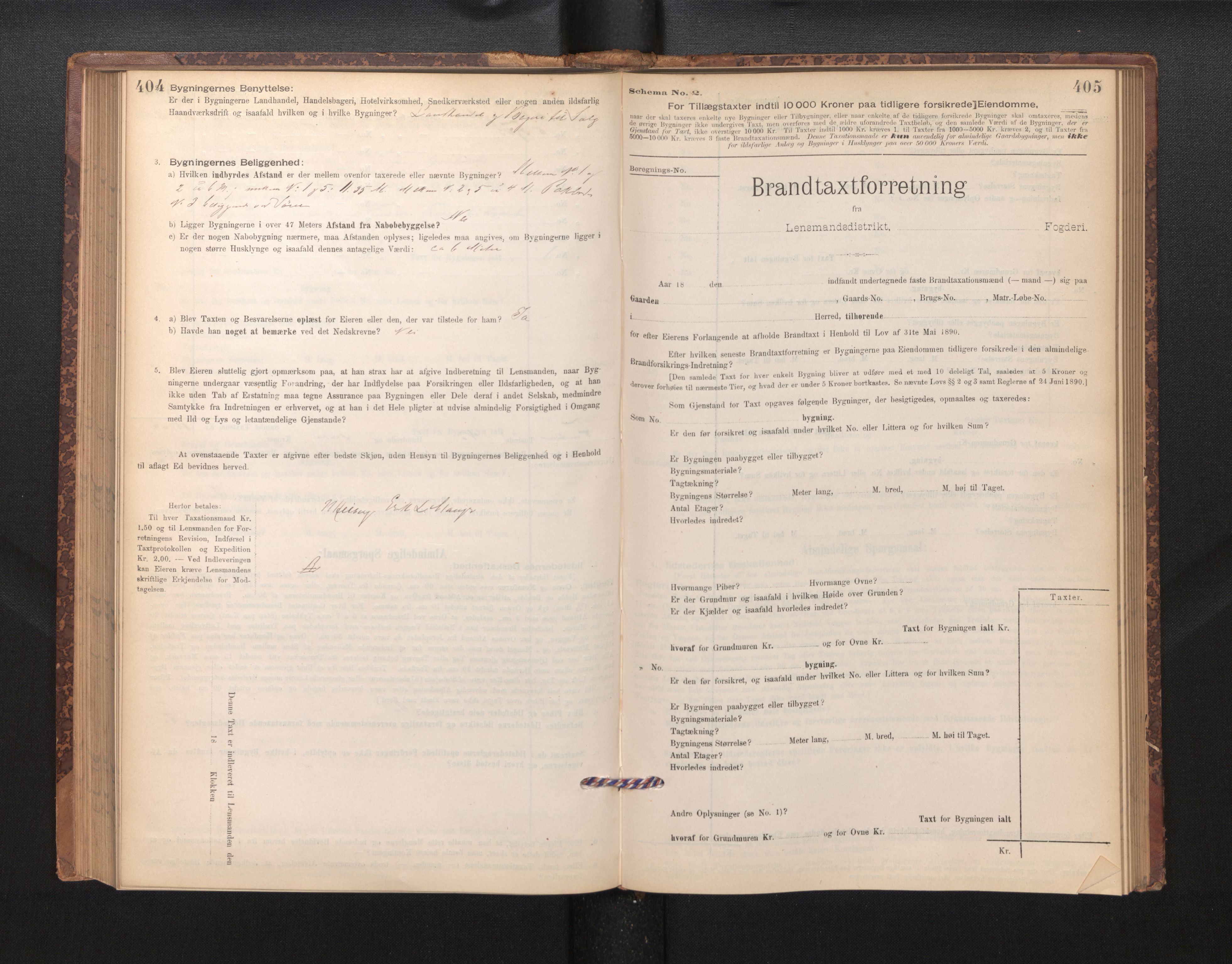 Lensmannen i Manger, SAB/A-33701/0012/L0004: Branntakstprotokoll, skjematakst, 1894-1952, p. 404-405