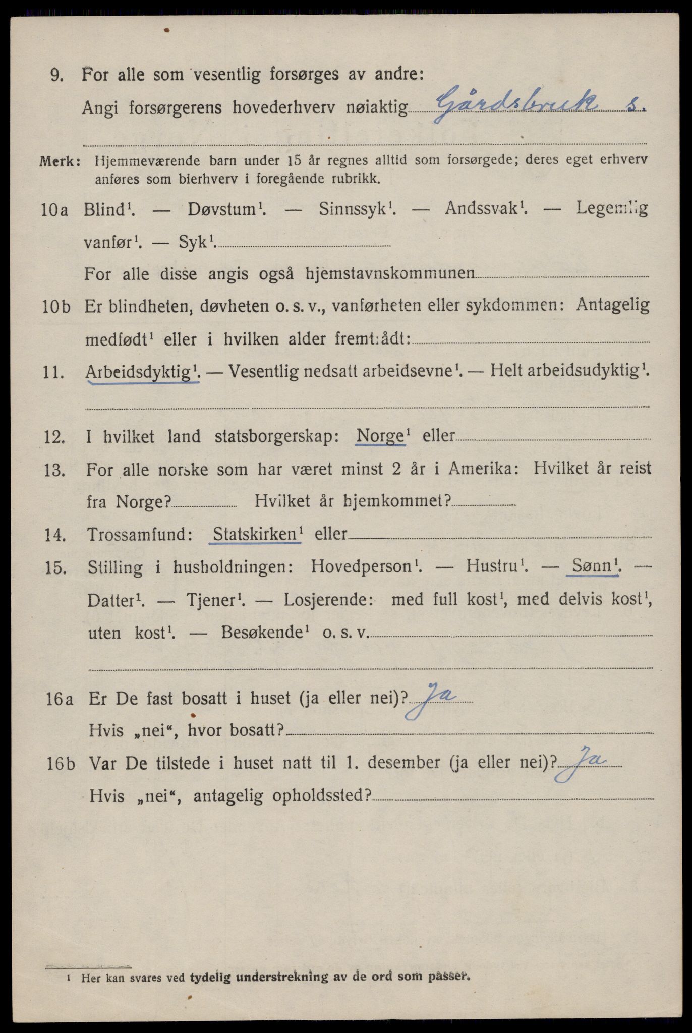 SAST, 1920 census for Eigersund, 1920, p. 2316