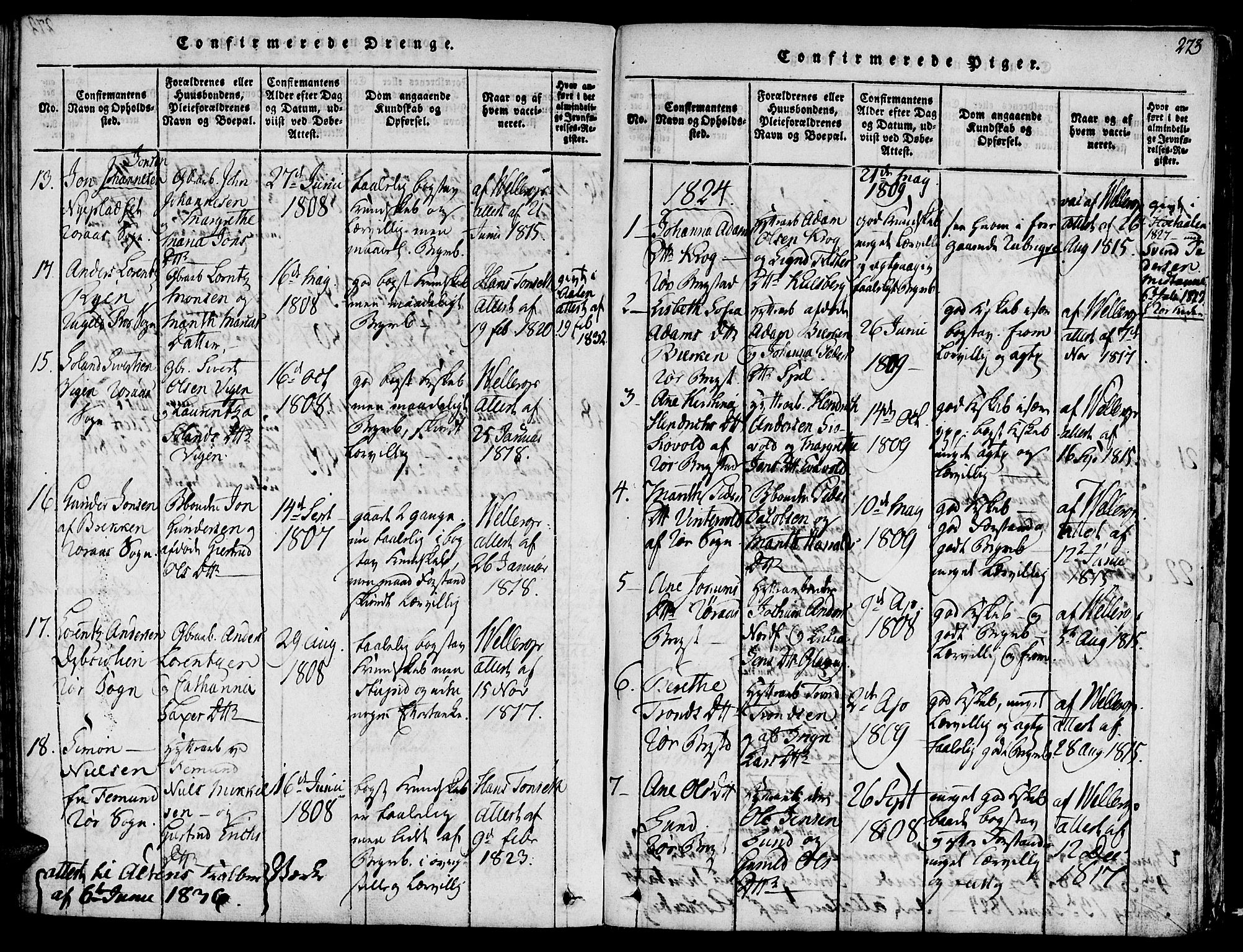 Ministerialprotokoller, klokkerbøker og fødselsregistre - Sør-Trøndelag, SAT/A-1456/681/L0929: Parish register (official) no. 681A07, 1817-1828, p. 273