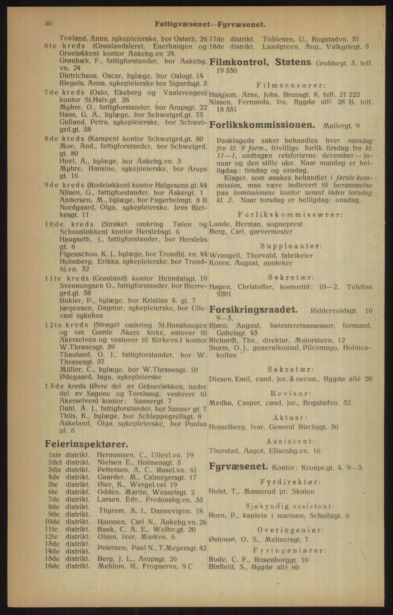 Kristiania/Oslo adressebok, PUBL/-, 1915, p. 50