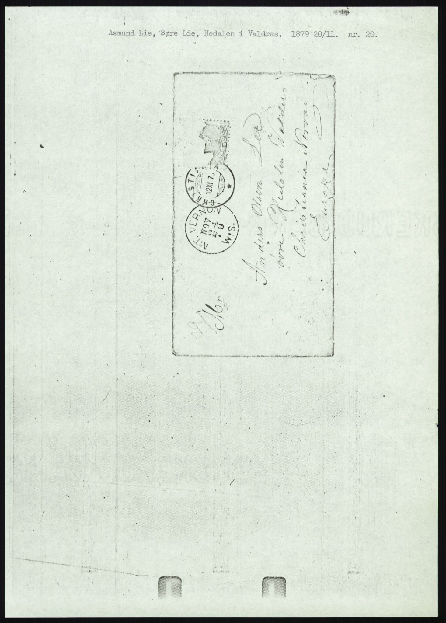 Samlinger til kildeutgivelse, Amerikabrevene, AV/RA-EA-4057/F/L0012: Innlån fra Oppland: Lie (brevnr 1-78), 1838-1914, p. 241