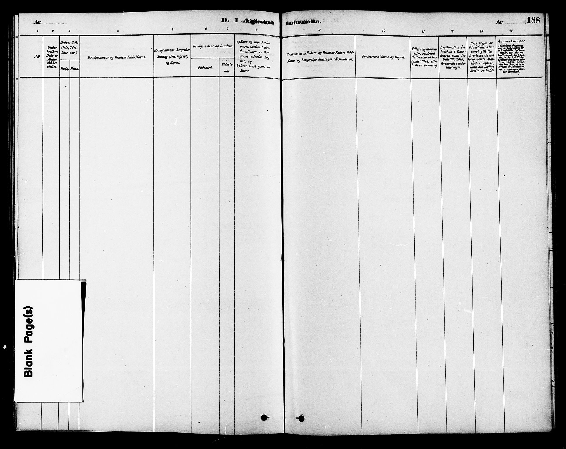 Hole kirkebøker, SAKO/A-228/F/Fa/L0008: Parish register (official) no. I 8, 1878-1891, p. 188