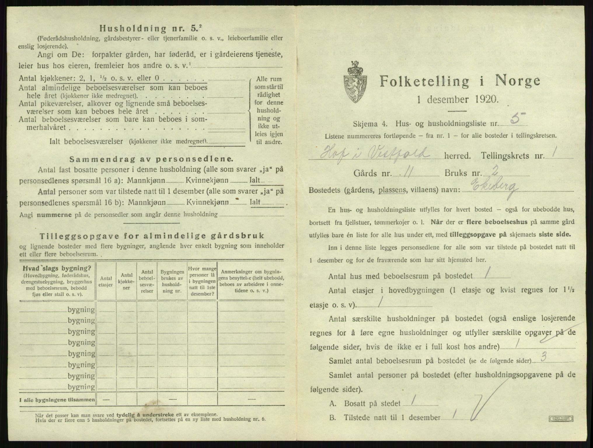 SAKO, 1920 census for Hof, 1920, p. 32