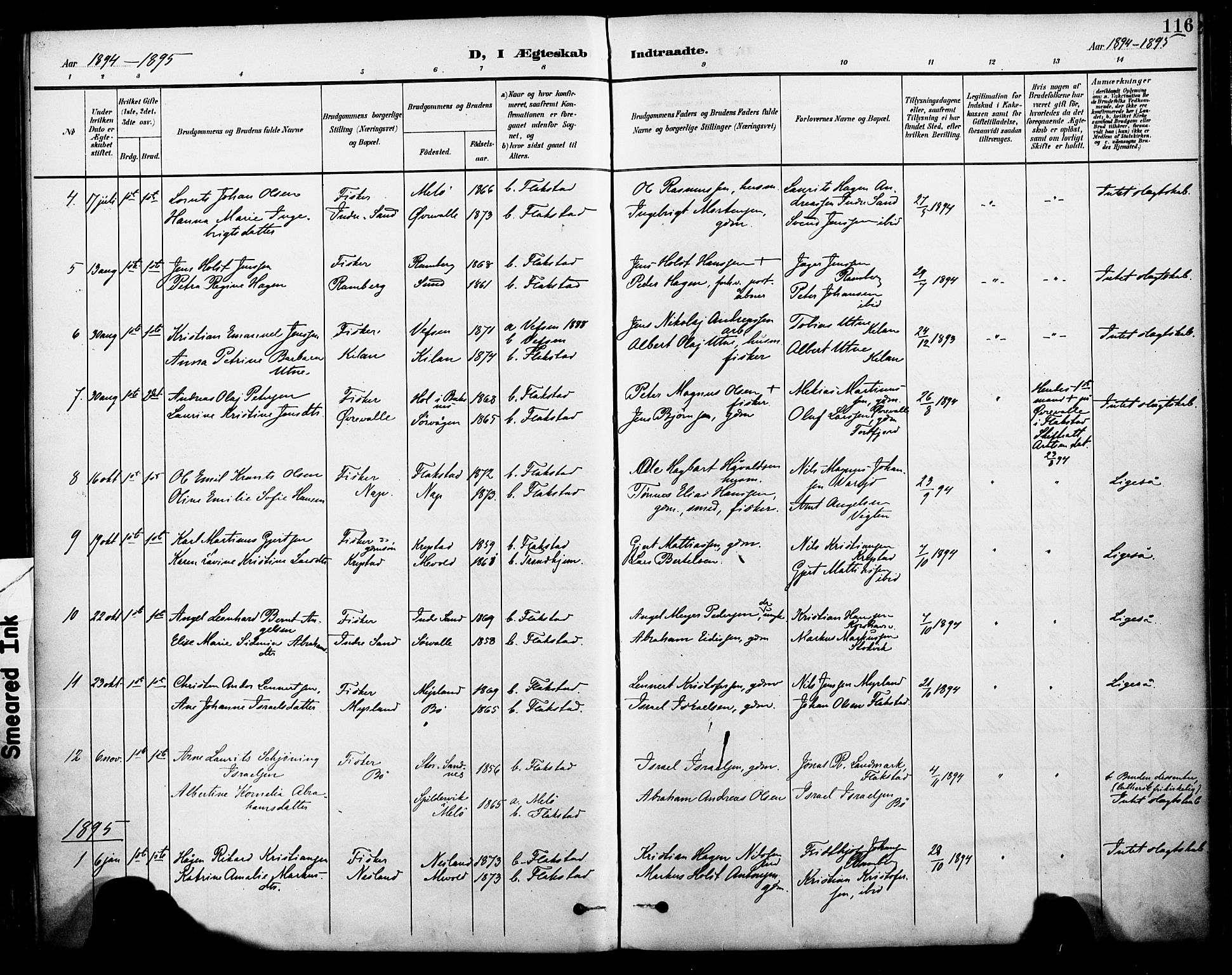 Ministerialprotokoller, klokkerbøker og fødselsregistre - Nordland, AV/SAT-A-1459/885/L1205: Parish register (official) no. 885A06, 1892-1905, p. 116