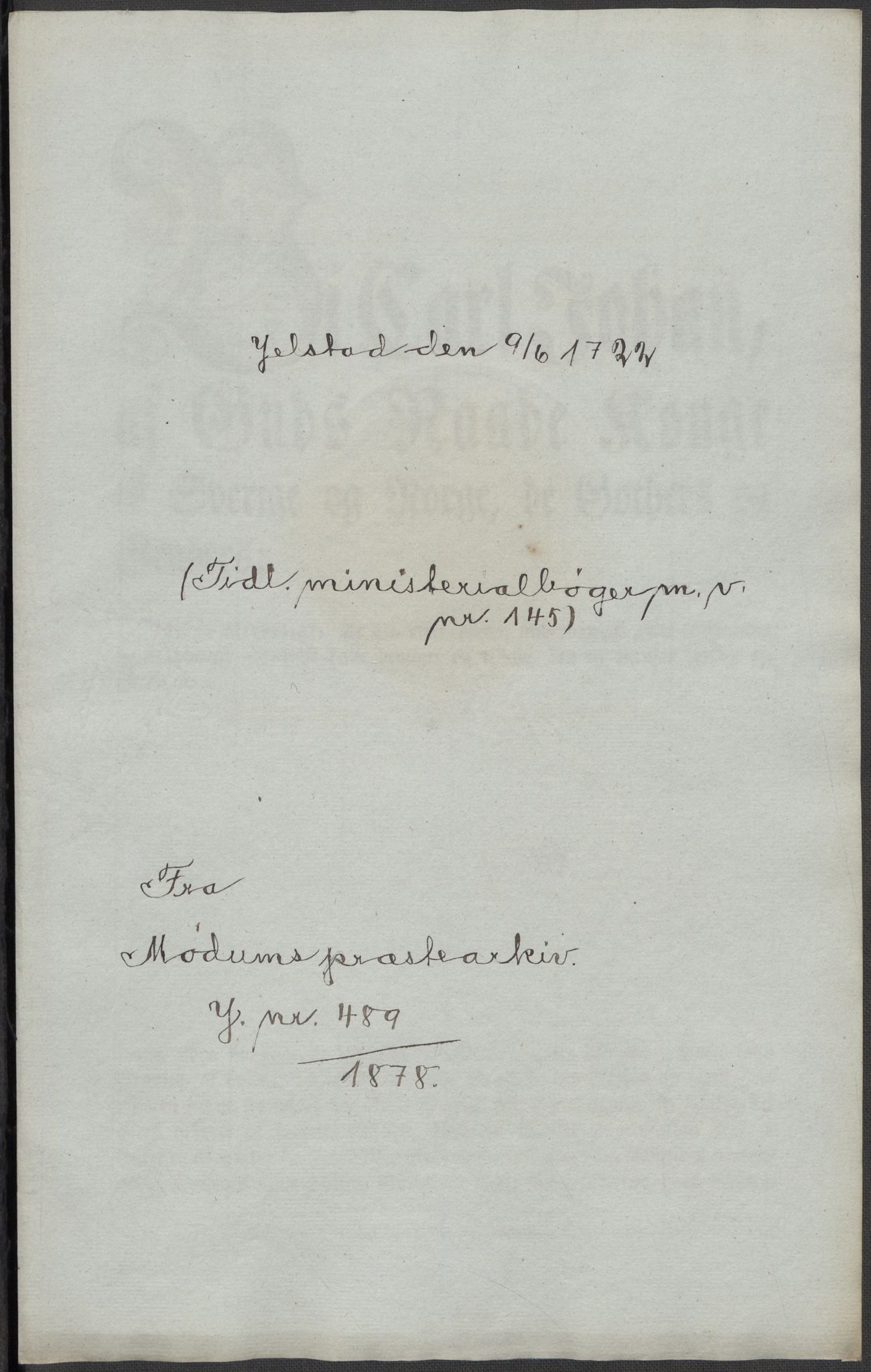 Riksarkivets diplomsamling, RA/EA-5965/F15/L0016: Prestearkiv - Buskerud, 1662-1781, p. 139