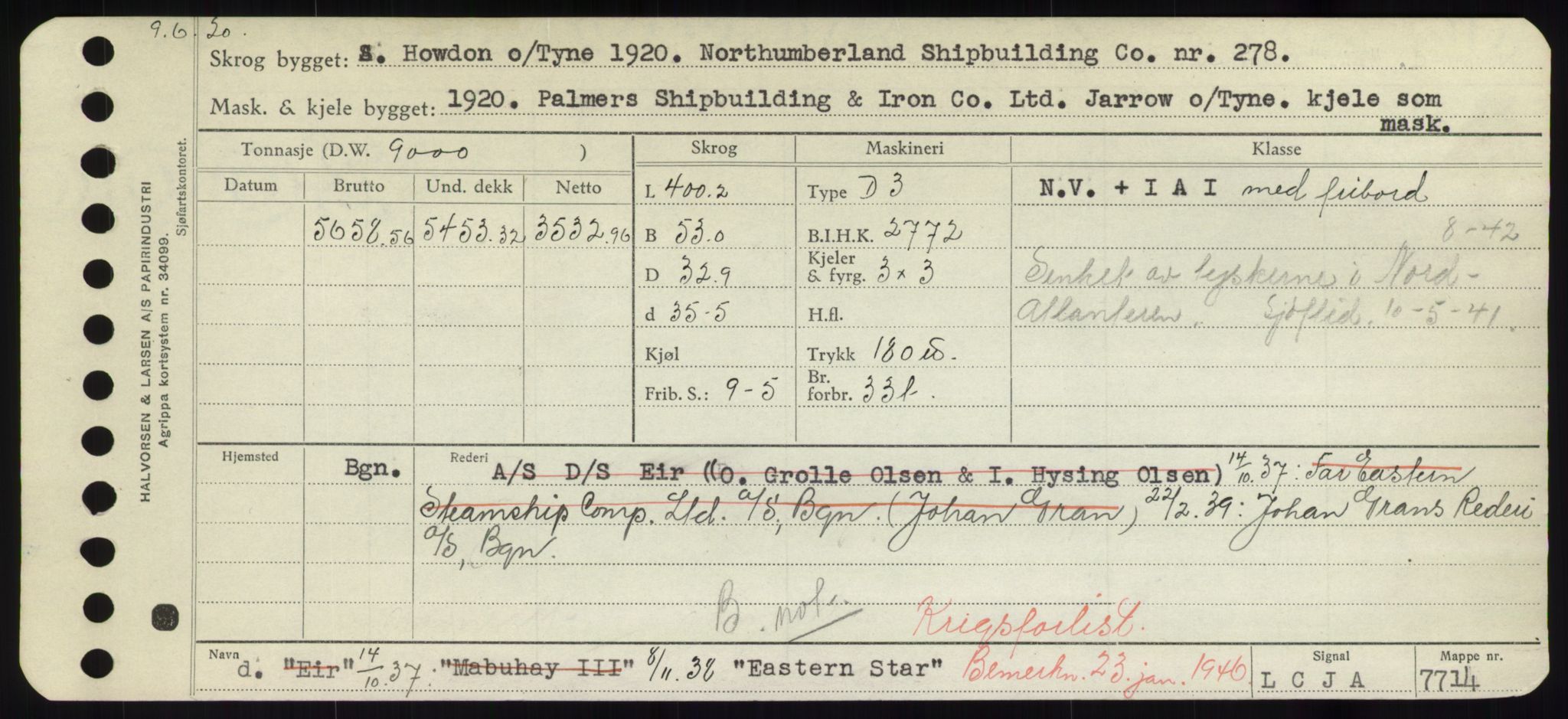 Sjøfartsdirektoratet med forløpere, Skipsmålingen, RA/S-1627/H/Hd/L0009: Fartøy, E, p. 3