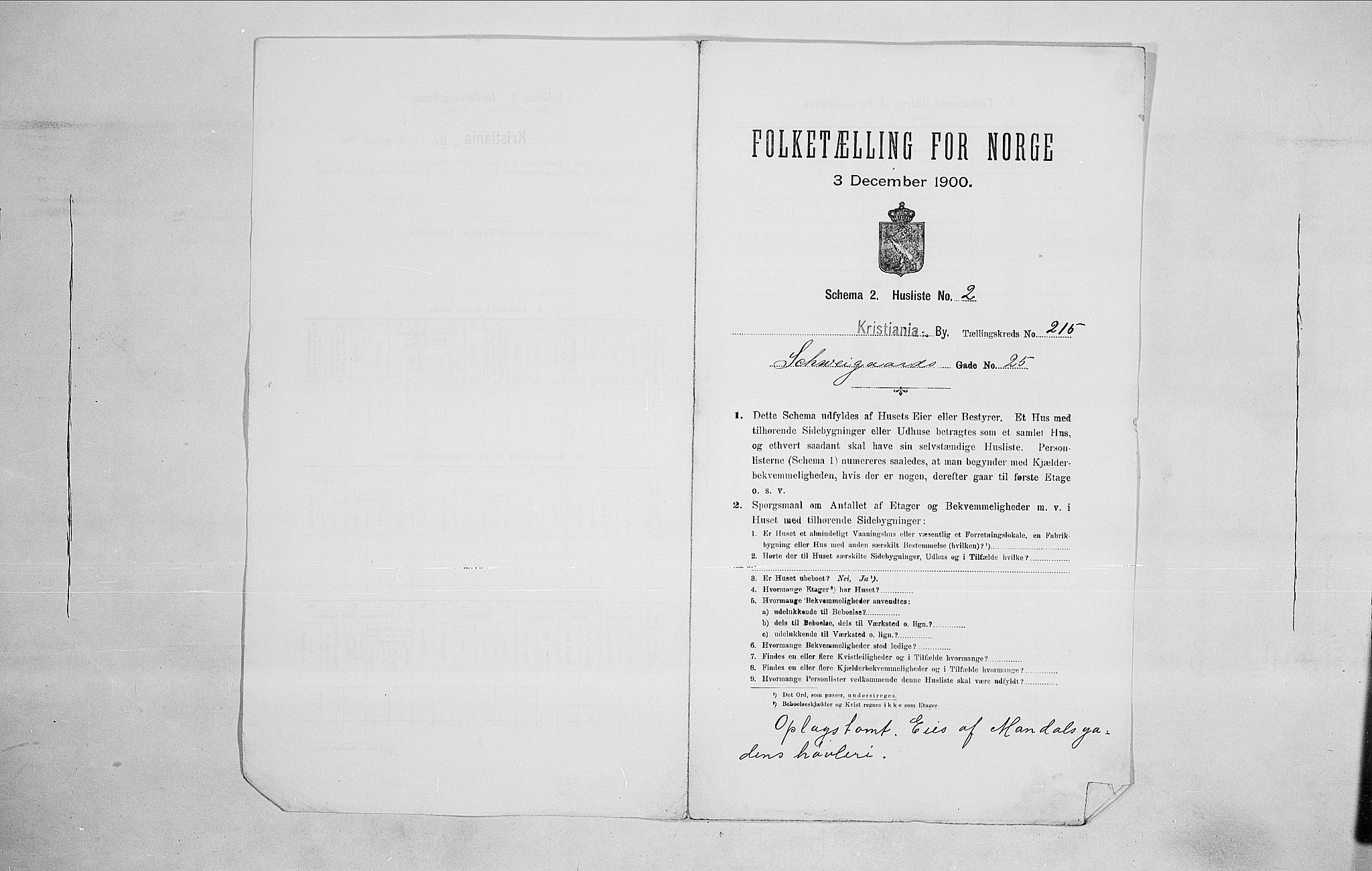 SAO, 1900 census for Kristiania, 1900, p. 80780