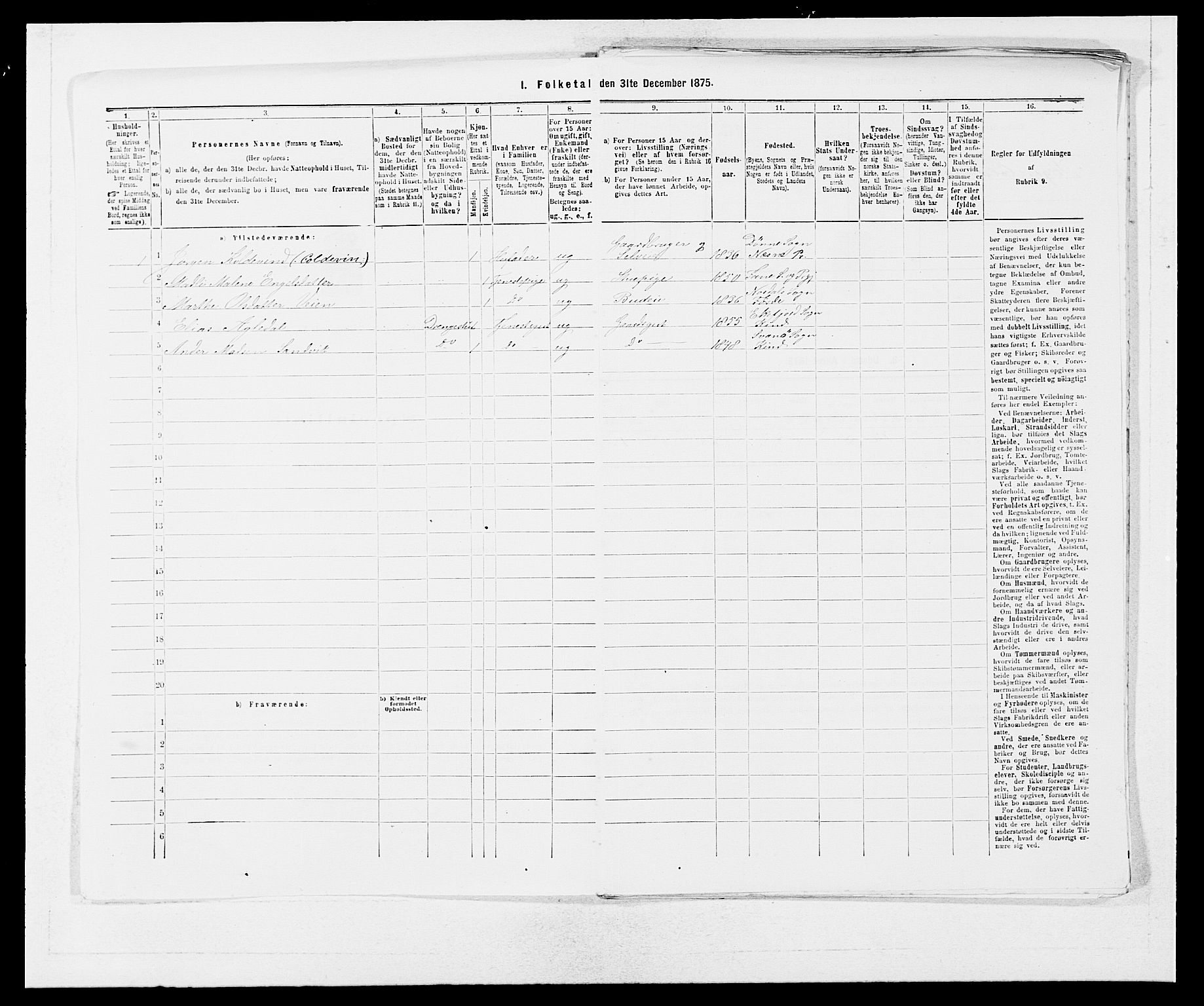 SAB, 1875 census for 1249P Fana, 1875, p. 899