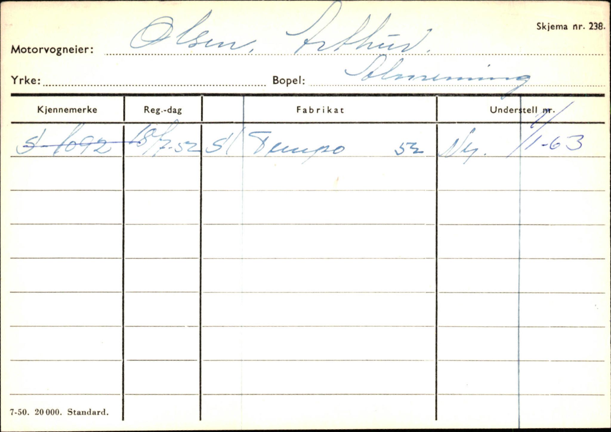 Statens vegvesen, Sogn og Fjordane vegkontor, AV/SAB-A-5301/4/F/L0144: Registerkort Vågsøy A-R, 1945-1975, p. 2166