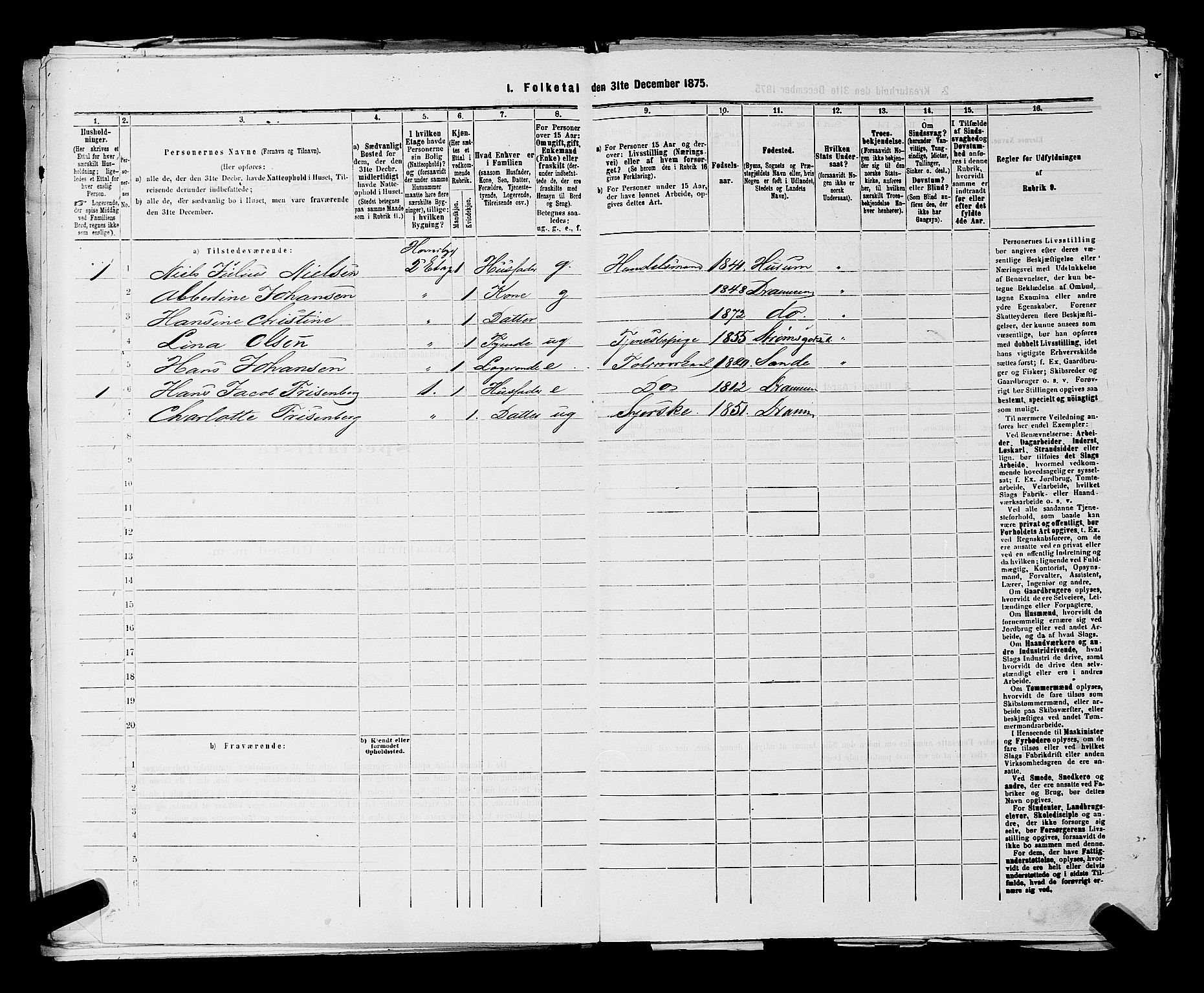 SAKO, 1875 census for 0602 Drammen, 1875, p. 2941