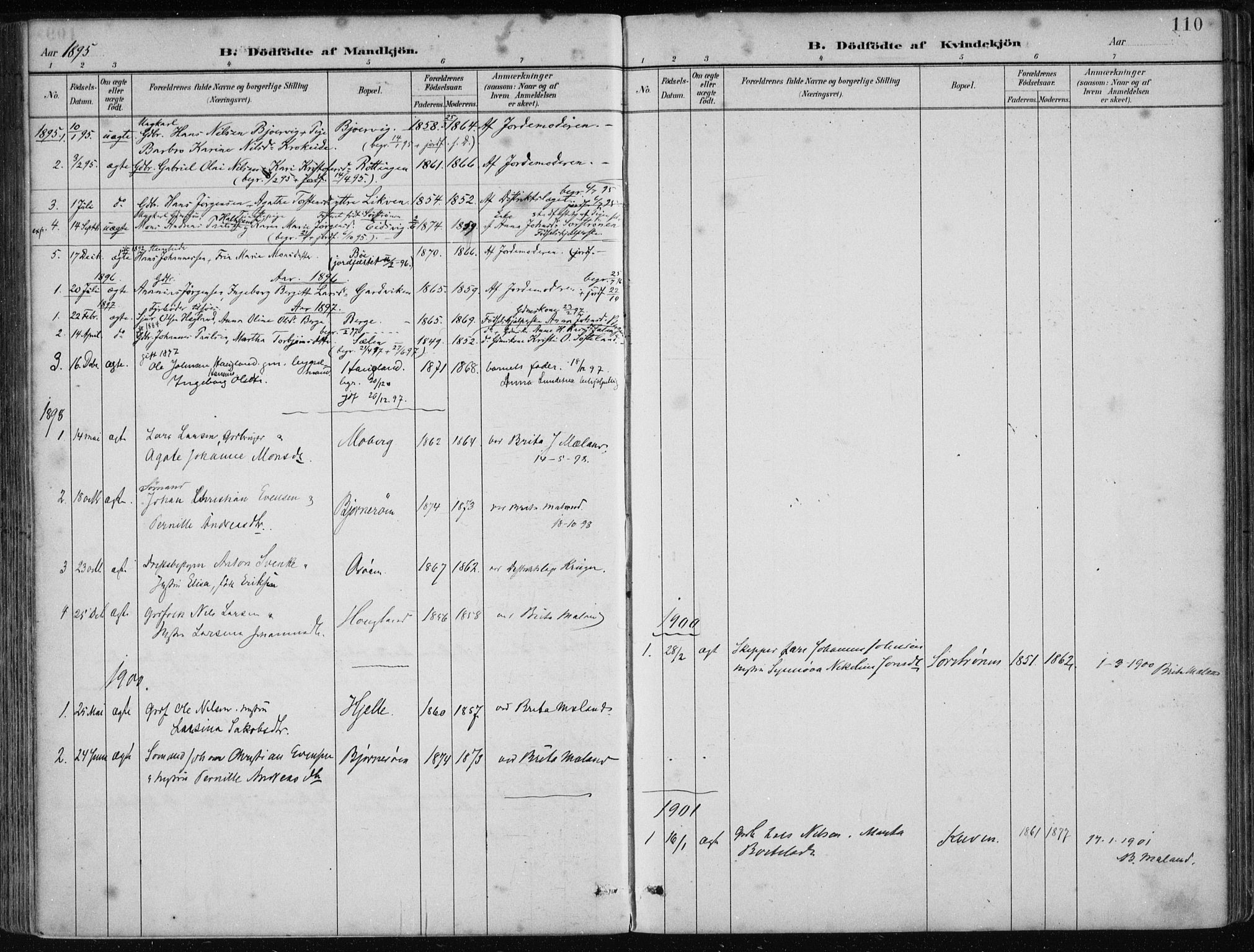 Os sokneprestembete, SAB/A-99929: Parish register (official) no. B 1, 1885-1902, p. 110