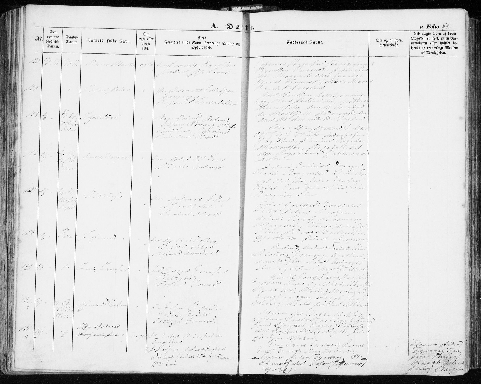 Ministerialprotokoller, klokkerbøker og fødselsregistre - Sør-Trøndelag, SAT/A-1456/634/L0530: Parish register (official) no. 634A06, 1852-1860, p. 89