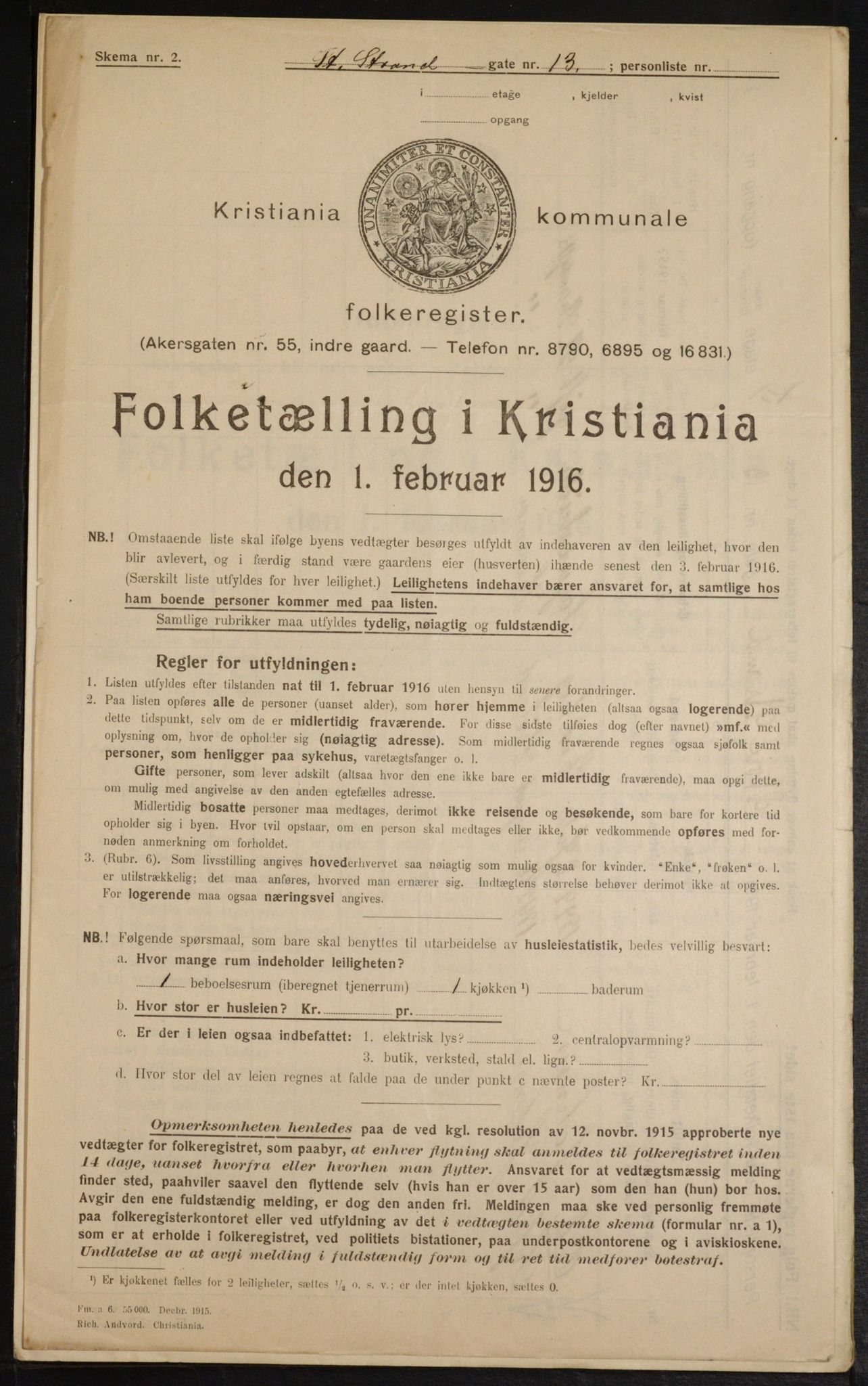 OBA, Municipal Census 1916 for Kristiania, 1916, p. 105691