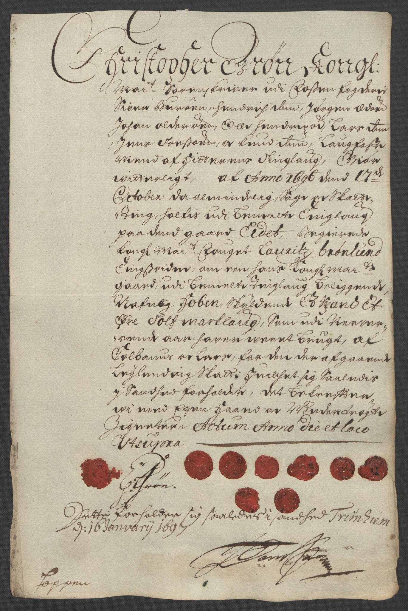 Rentekammeret inntil 1814, Reviderte regnskaper, Fogderegnskap, AV/RA-EA-4092/R57/L3851: Fogderegnskap Fosen, 1695-1696, p. 295