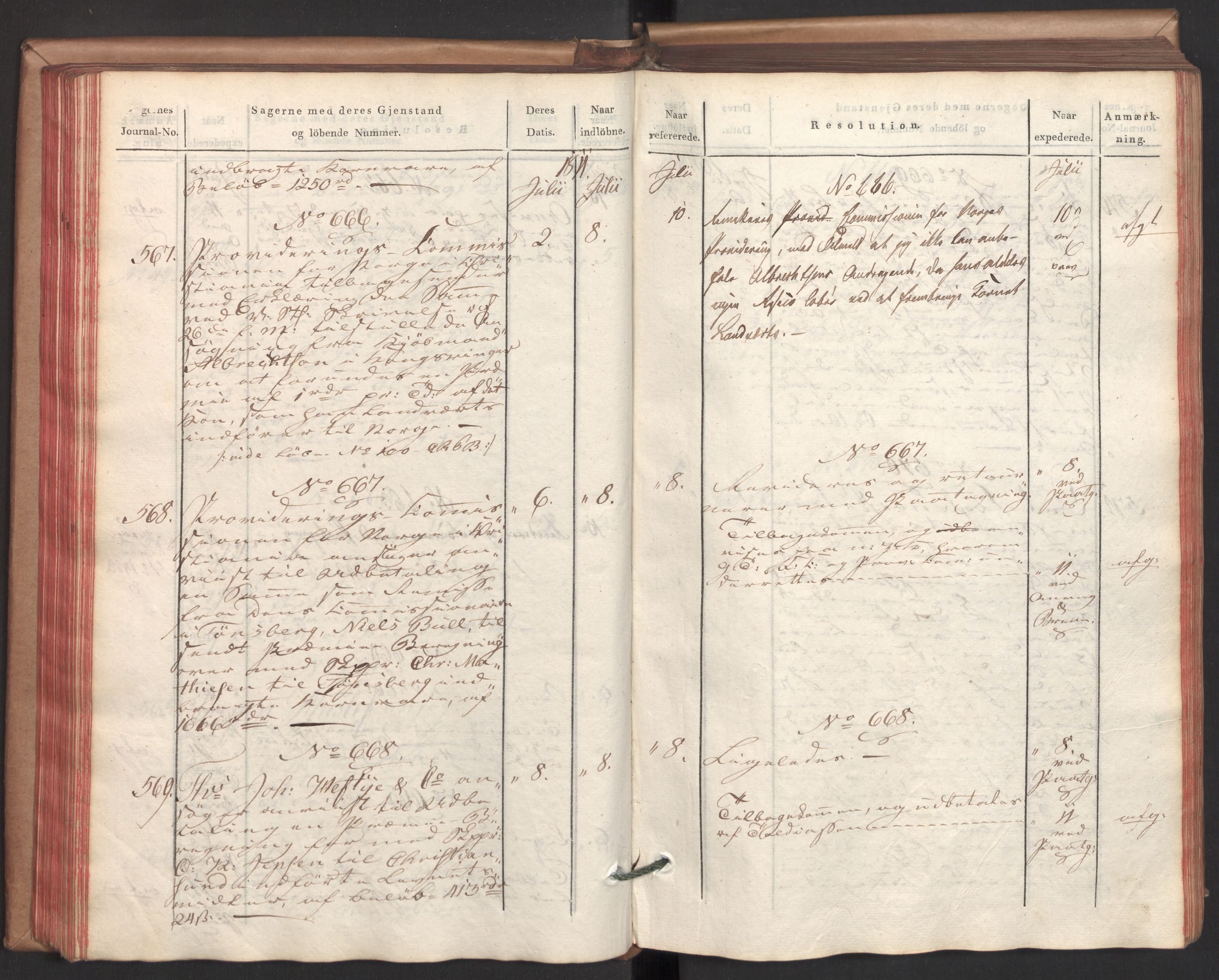 Stattholderembetet 1810-1814, 2. kontor (Kontor B), AV/RA-EA-5432/Ab/L0002: Referatprotokoll,  j.nr. 291-1001,  l.nr. 348-1179, 1811, p. 108