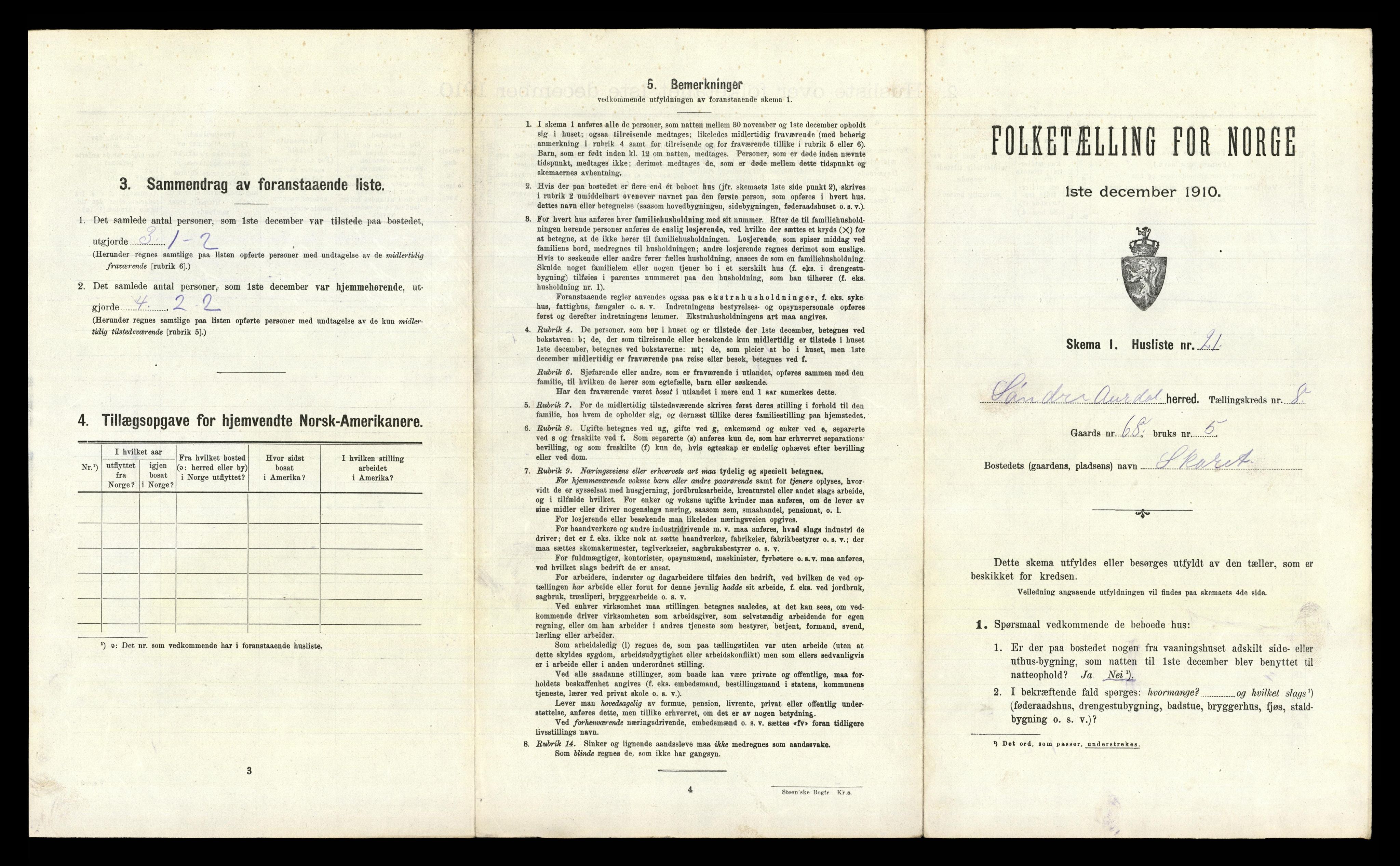 RA, 1910 census for Sør-Aurdal, 1910, p. 885