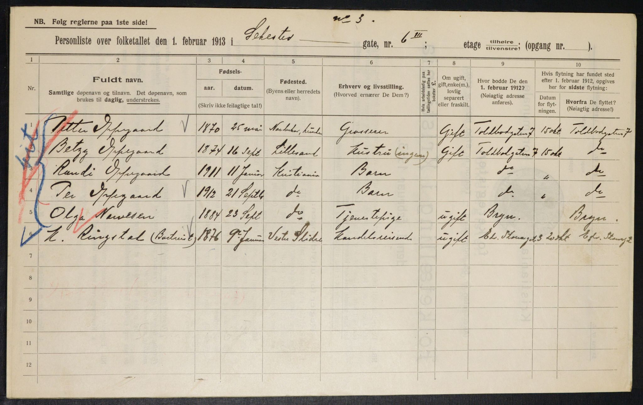 OBA, Municipal Census 1913 for Kristiania, 1913, p. 93779