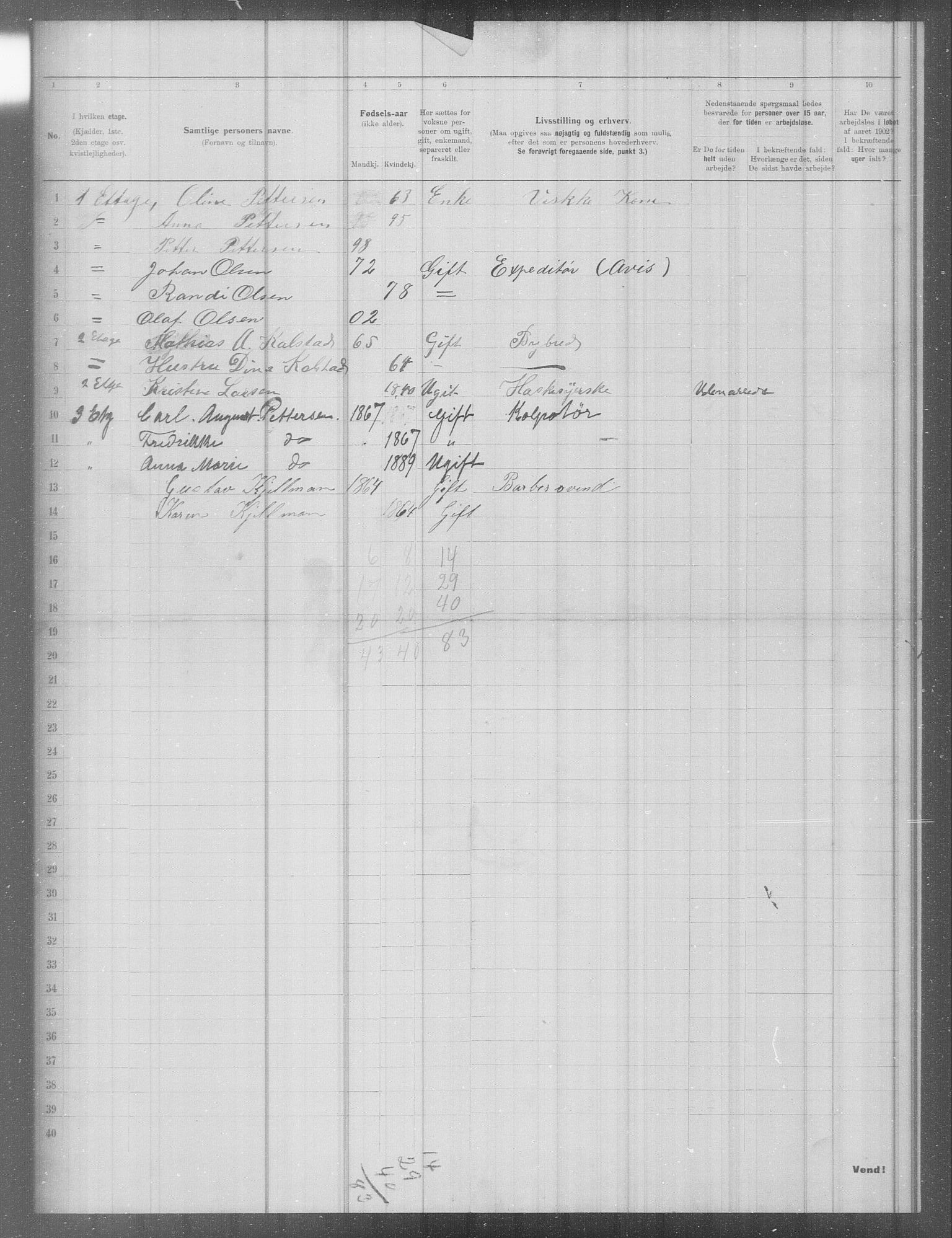 OBA, Municipal Census 1902 for Kristiania, 1902, p. 6626