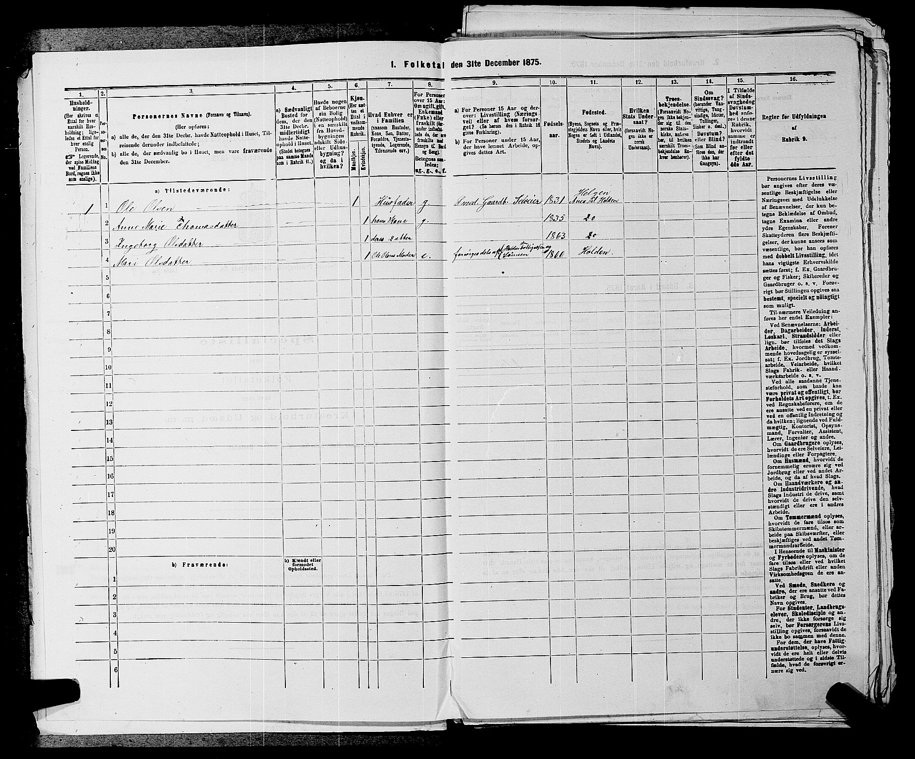 SAKO, 1875 census for 0818P Solum, 1875, p. 1524