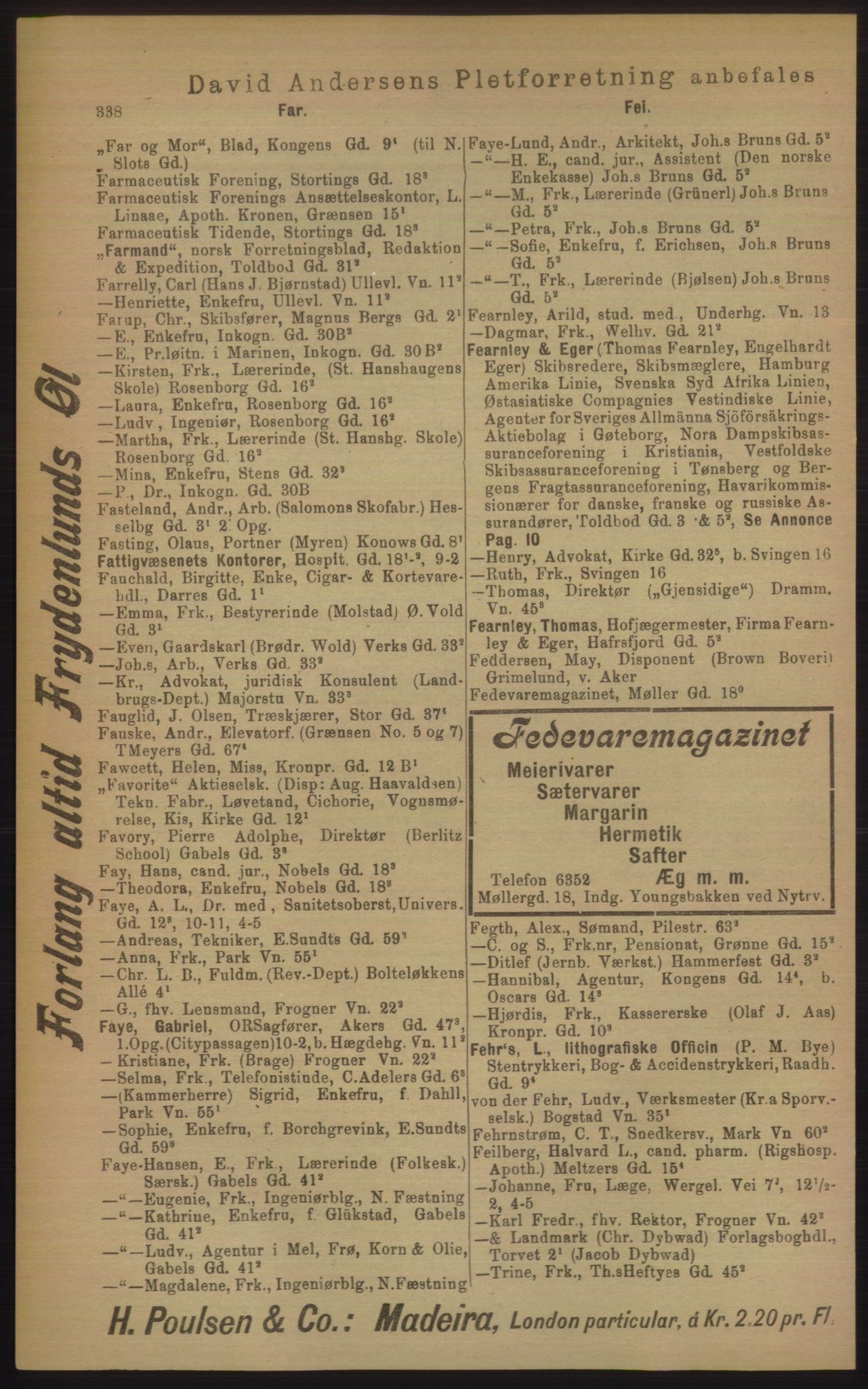 Kristiania/Oslo adressebok, PUBL/-, 1906, p. 338